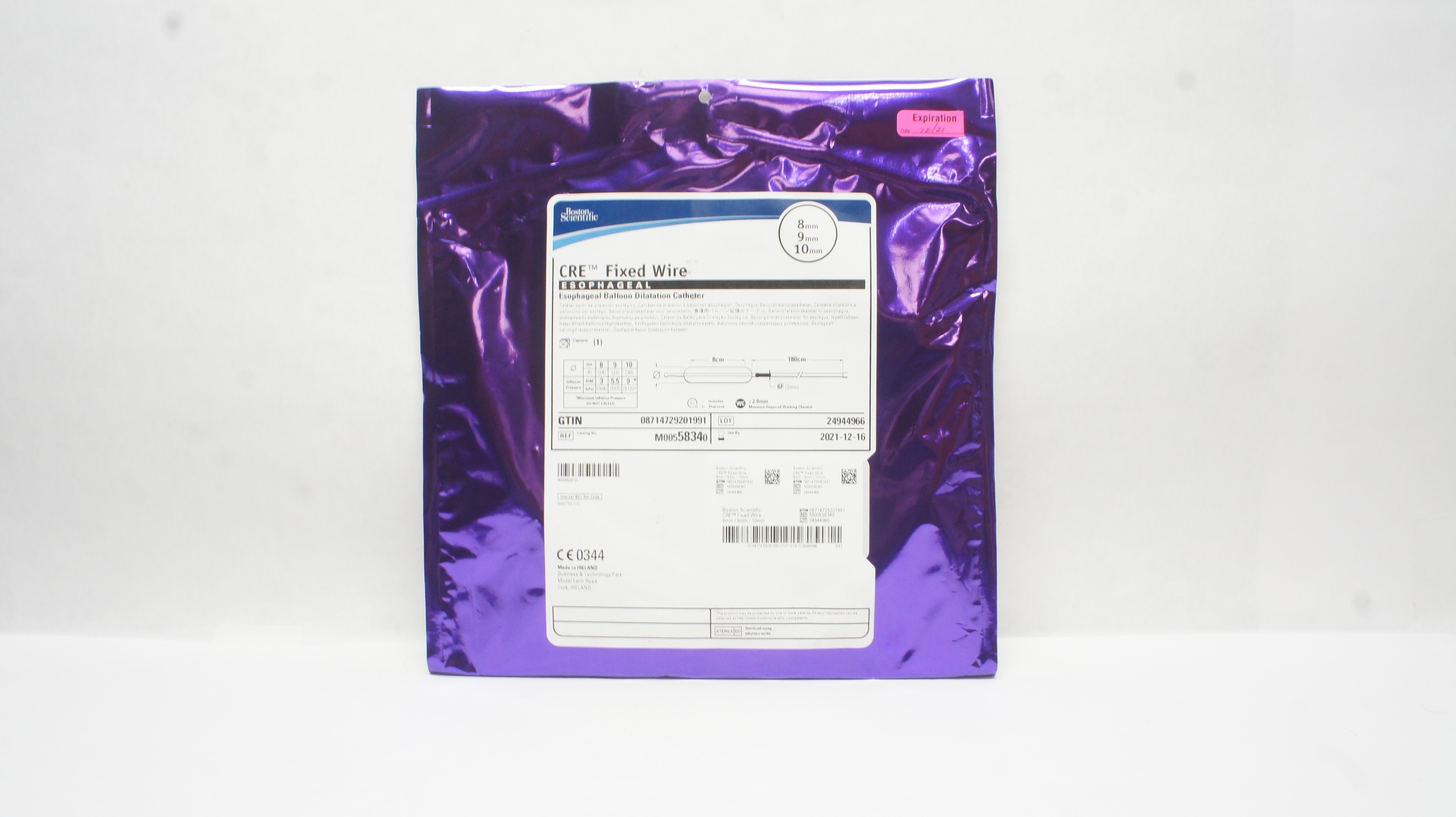 Boston Scientific 5834 CRE Esophageal Balloon Dilation Cath. 8mm x 9mm x10mm (x)