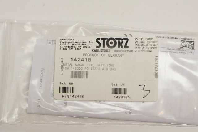 Karl Storz 142418 Metal Nasal Tip Size:18mm for 142000 Politzer Air Bag