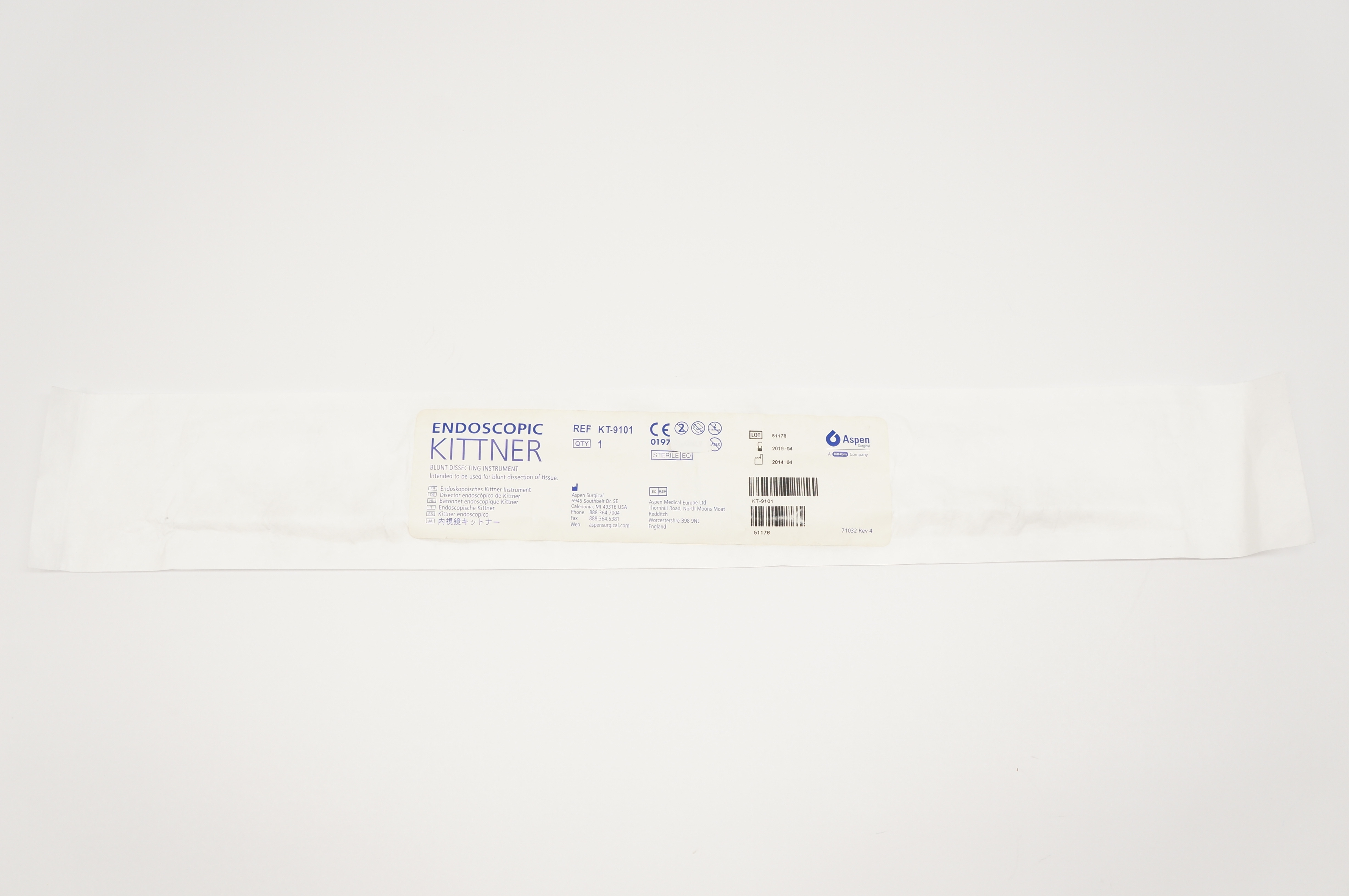 Aspen KT-9101 Endoscopic Kittner Blunt Dissecting Instrument (x)