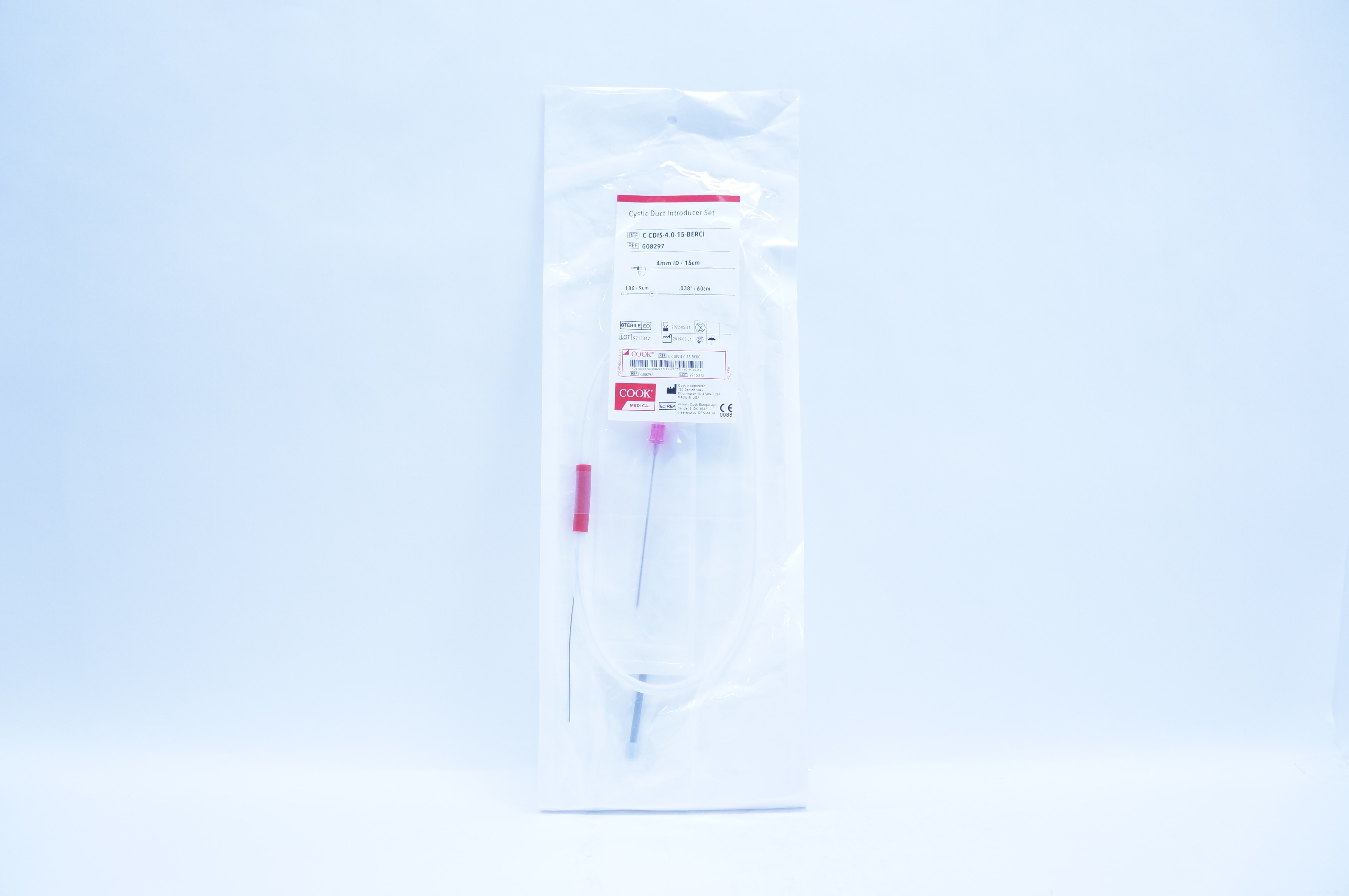 Cook Medical G08297 Cystic Duct Introducer Set 4mm x 18G x .038inch