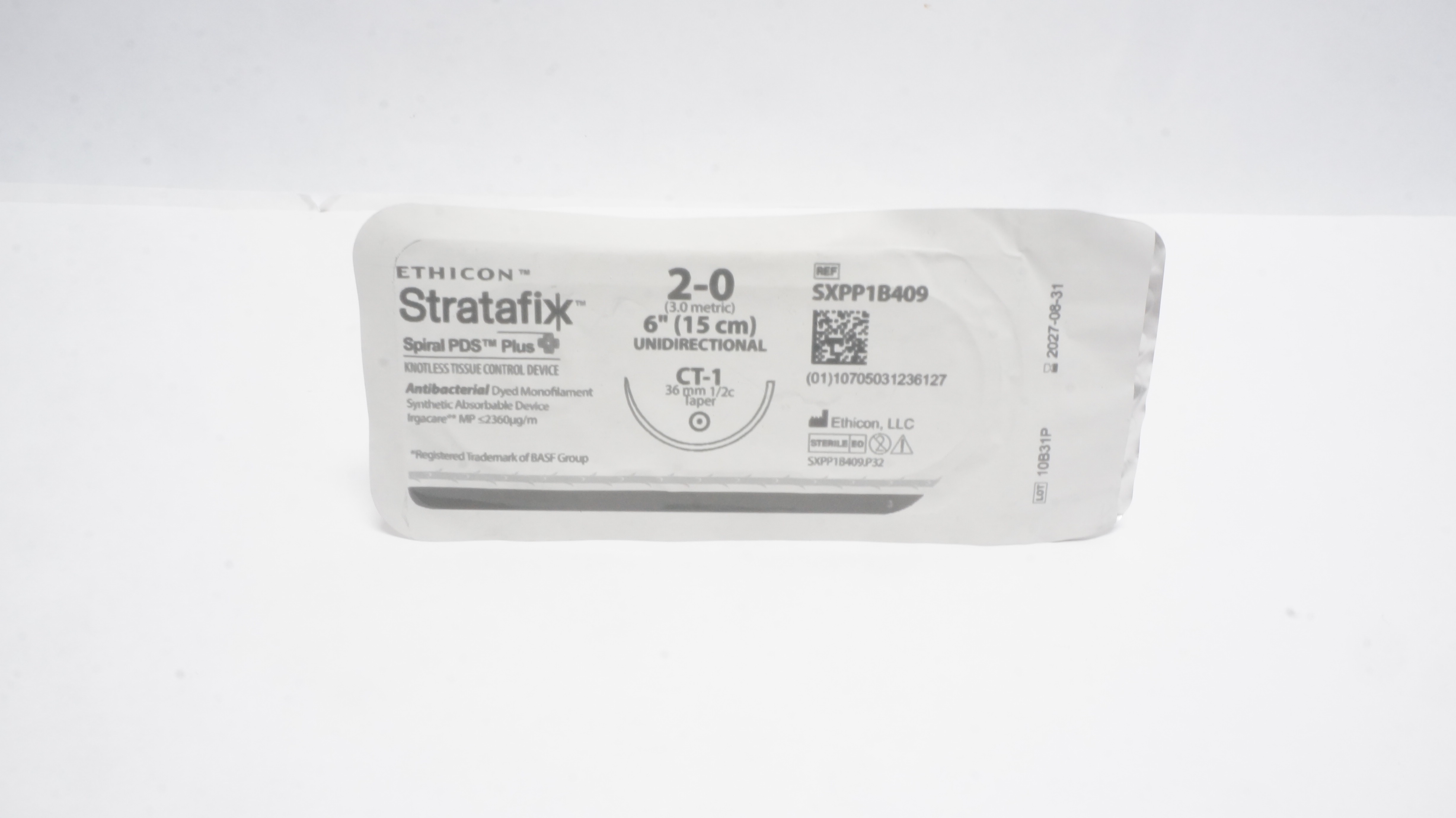 Ethicon SXPP1B409 2-0 STRATAFIX PDS Plus Stre CT-1 36mm 1/2c Taper, 6inch