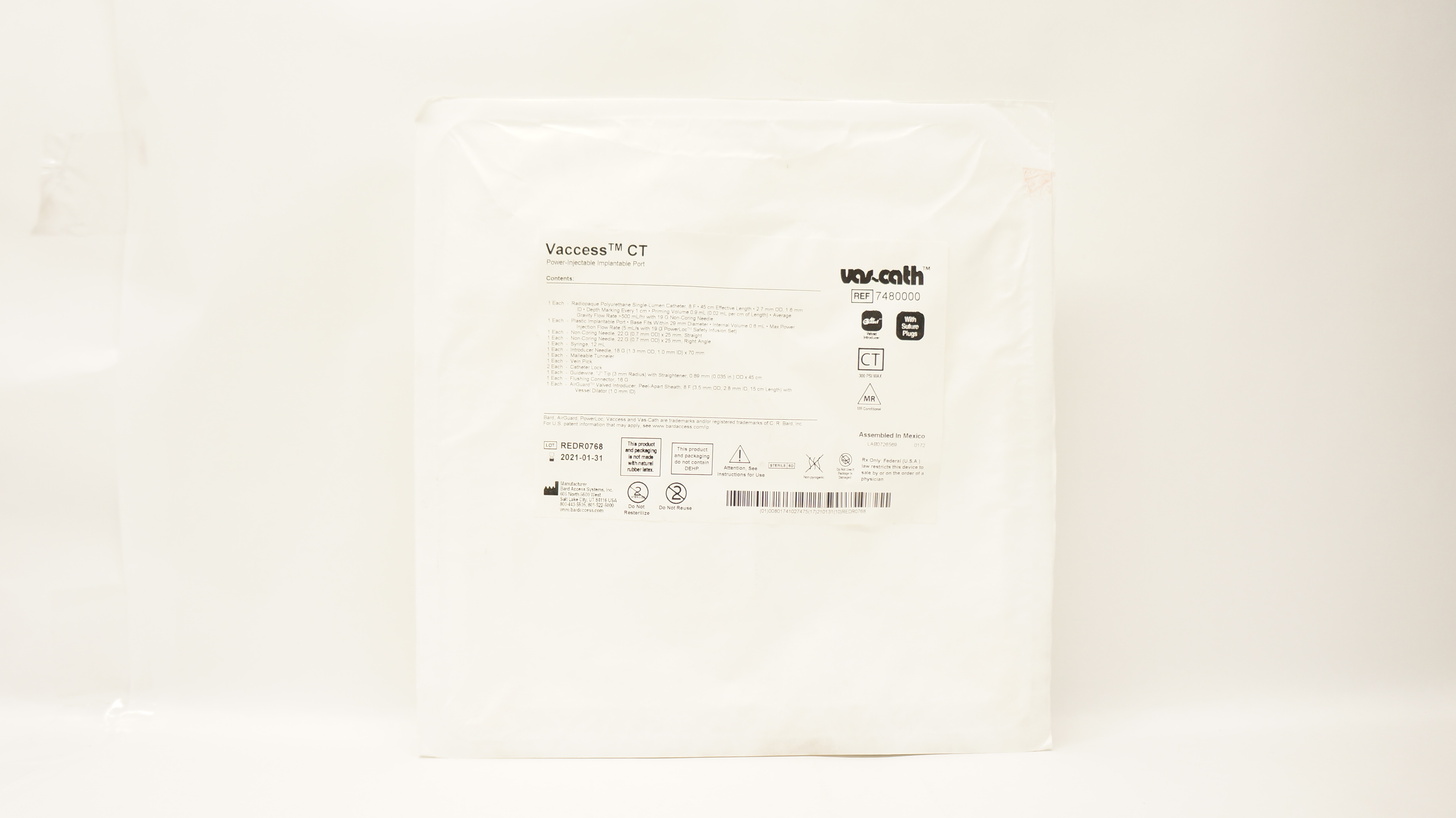 Bard 7480000 Vaccess CT Power-Injectable Implantable Port (x)