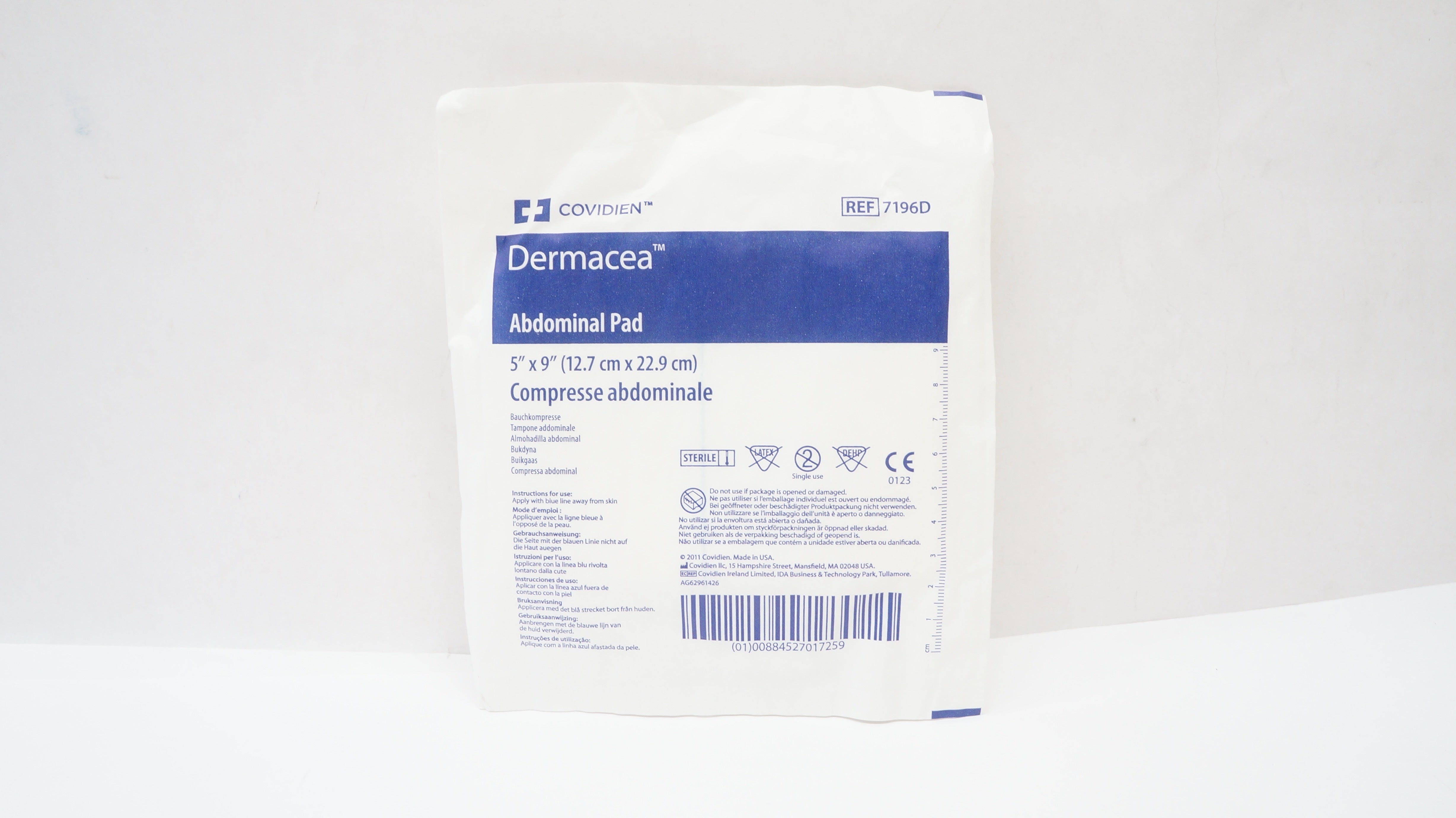 Covidien 7196D Dermacea Abdominal Pad 5inch x 9inch