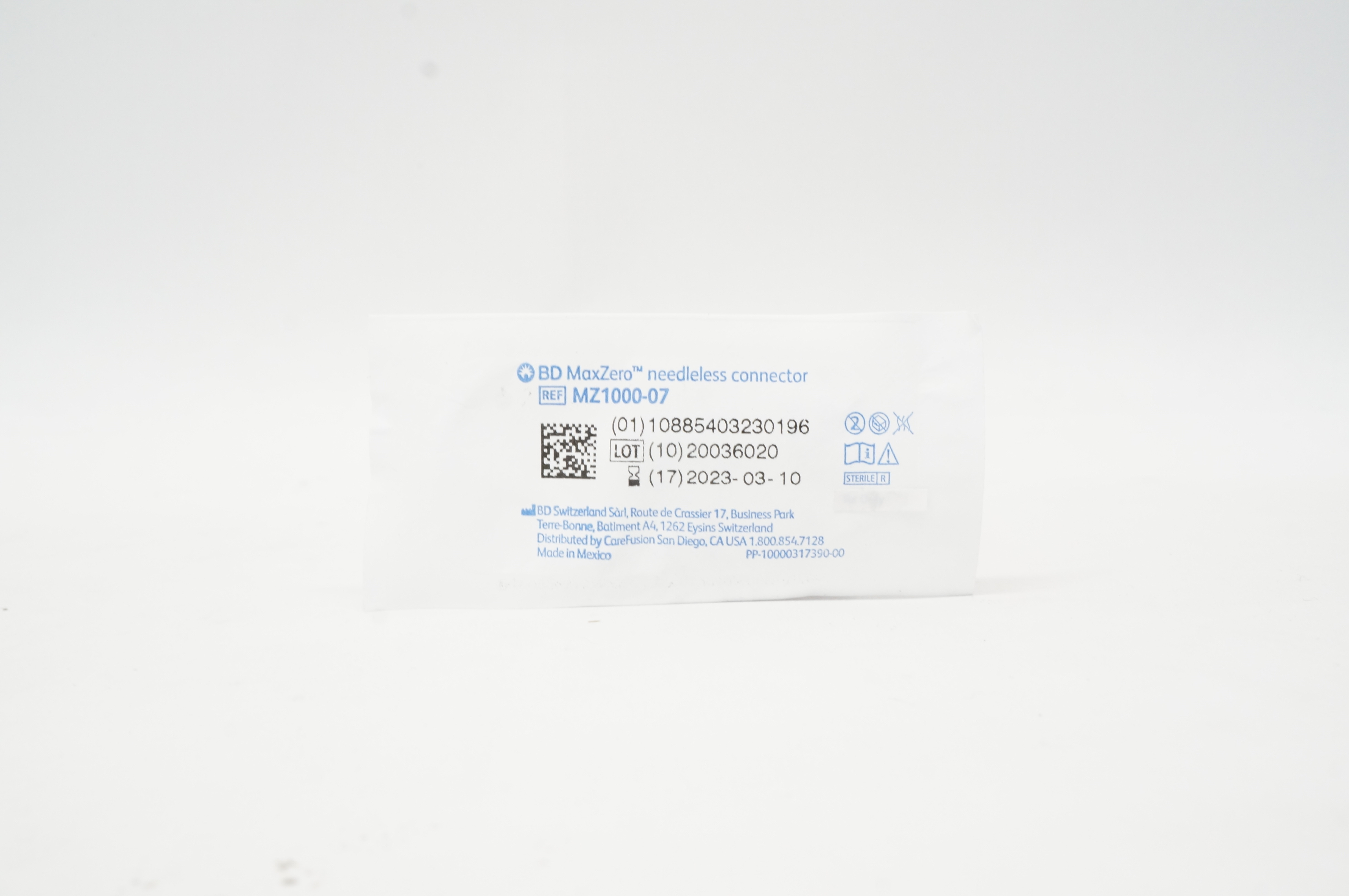 BD MZ1000-07 MaxZero Needleless Connector