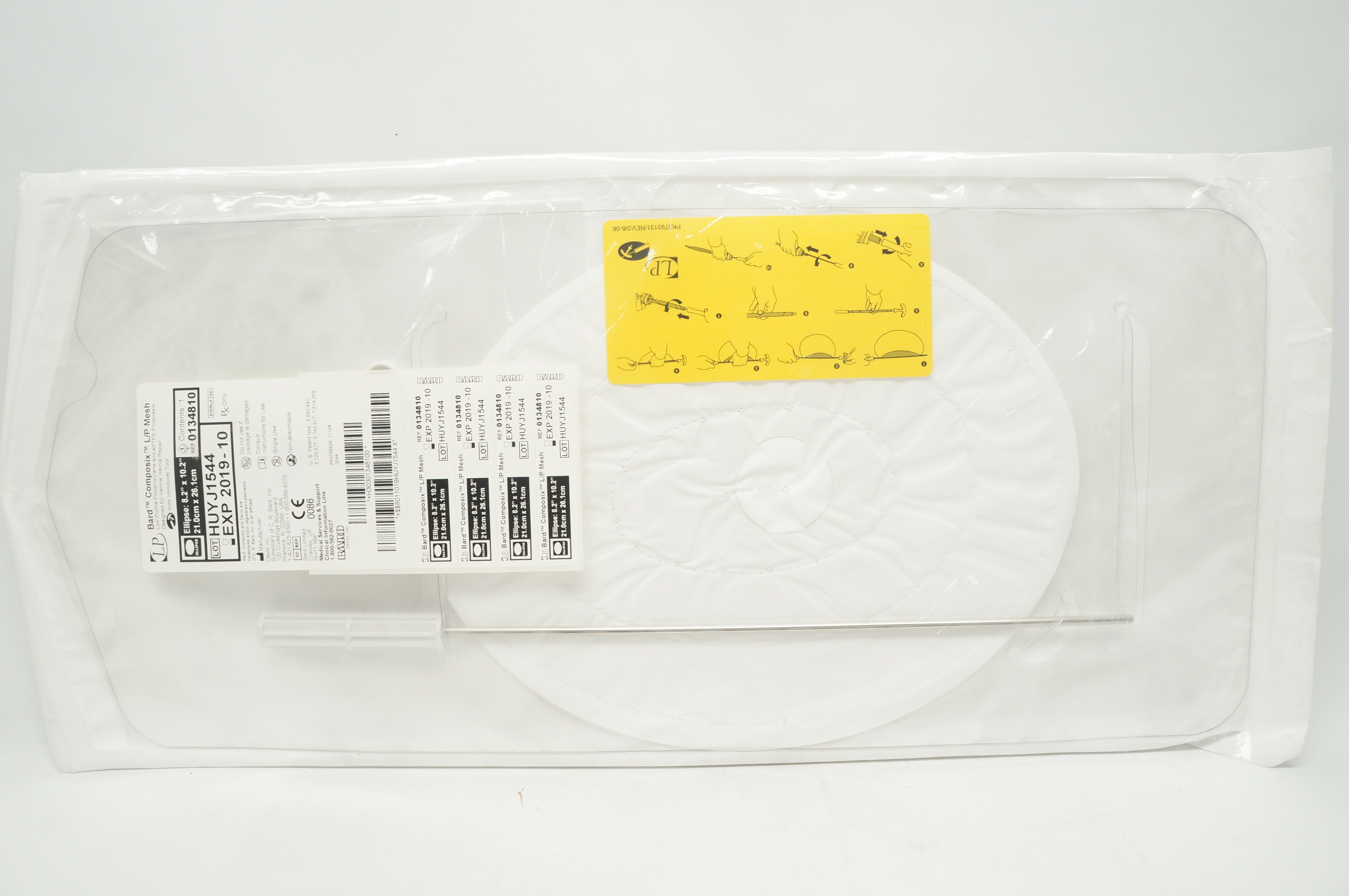 Bard 0134810 Composix L/P Mesh Ellipse 8.2inch x 10.2inch (x)