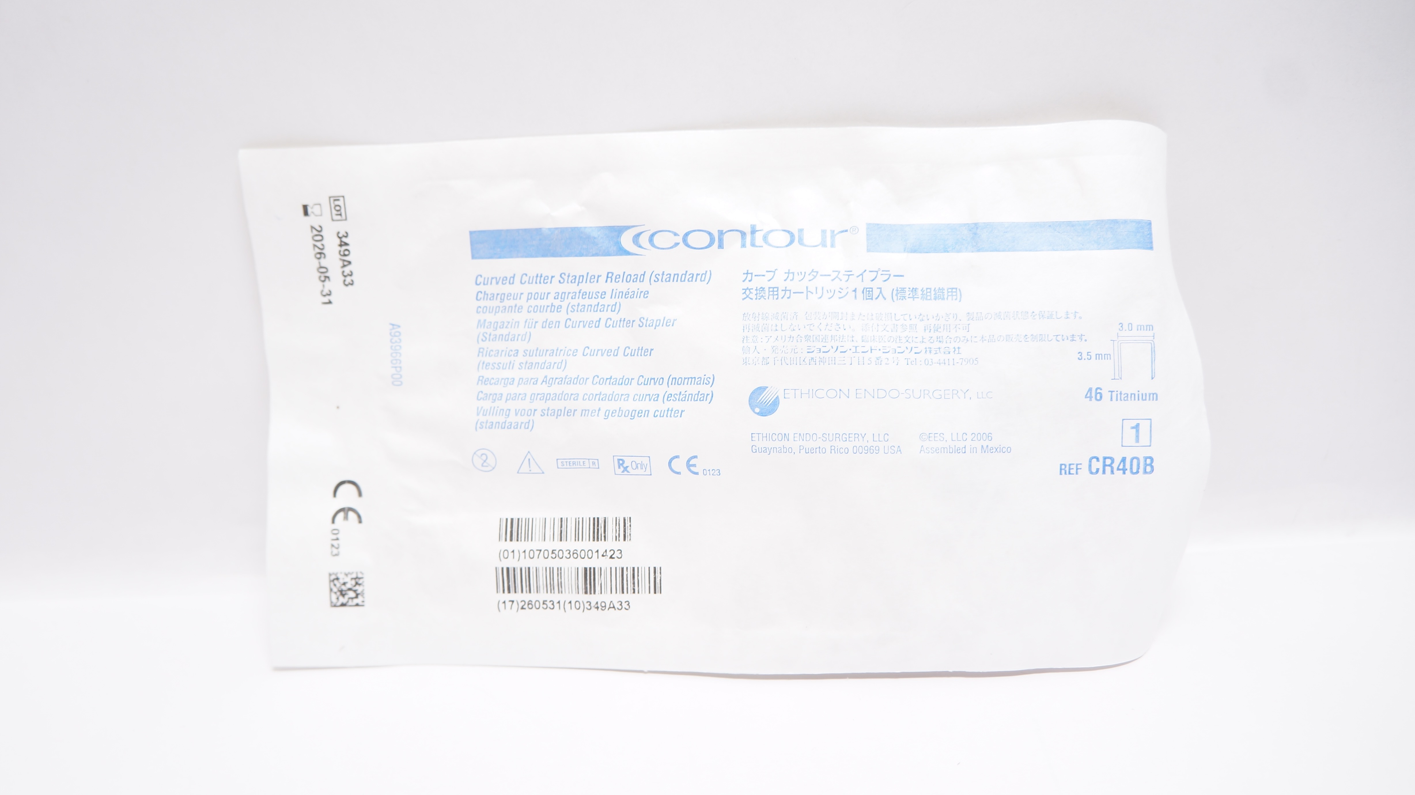 Ethicon CR40B Contour Curved Cutter Stapler Reloads 46 Titanium 3.5 x 3.0mm