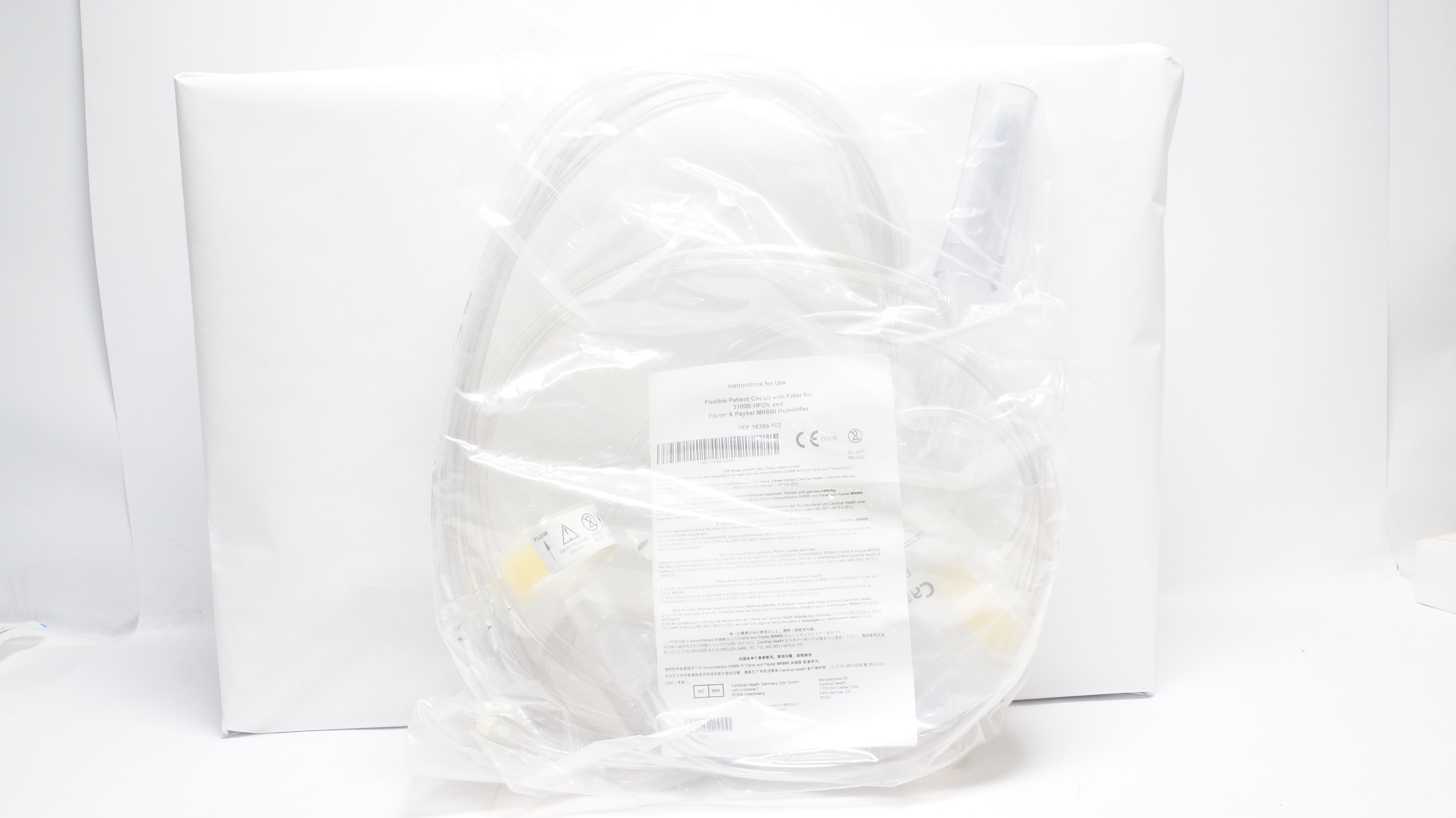 Cardinal Health 16390-102 Flexible Patient Circuit w/Filter For 3100B HFOV&MR850