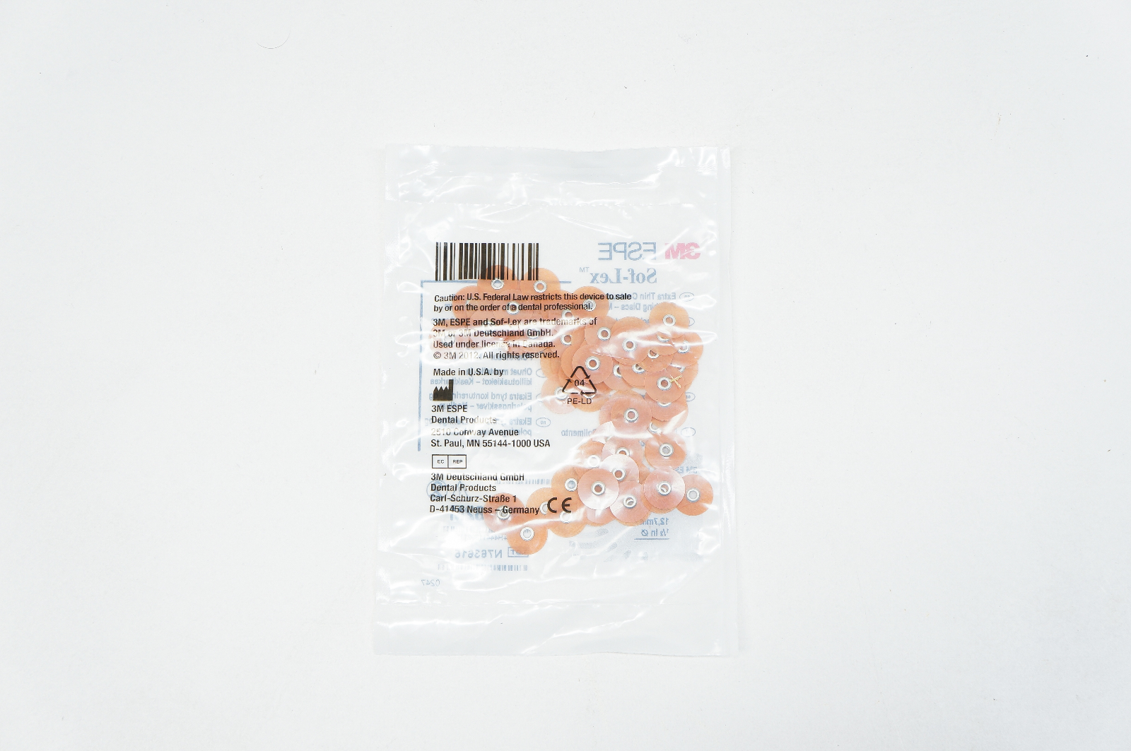 3M 2382M ESPE Sof-Lex Extra Thin Contouring and Polishing Discs - Medium 1/2inch