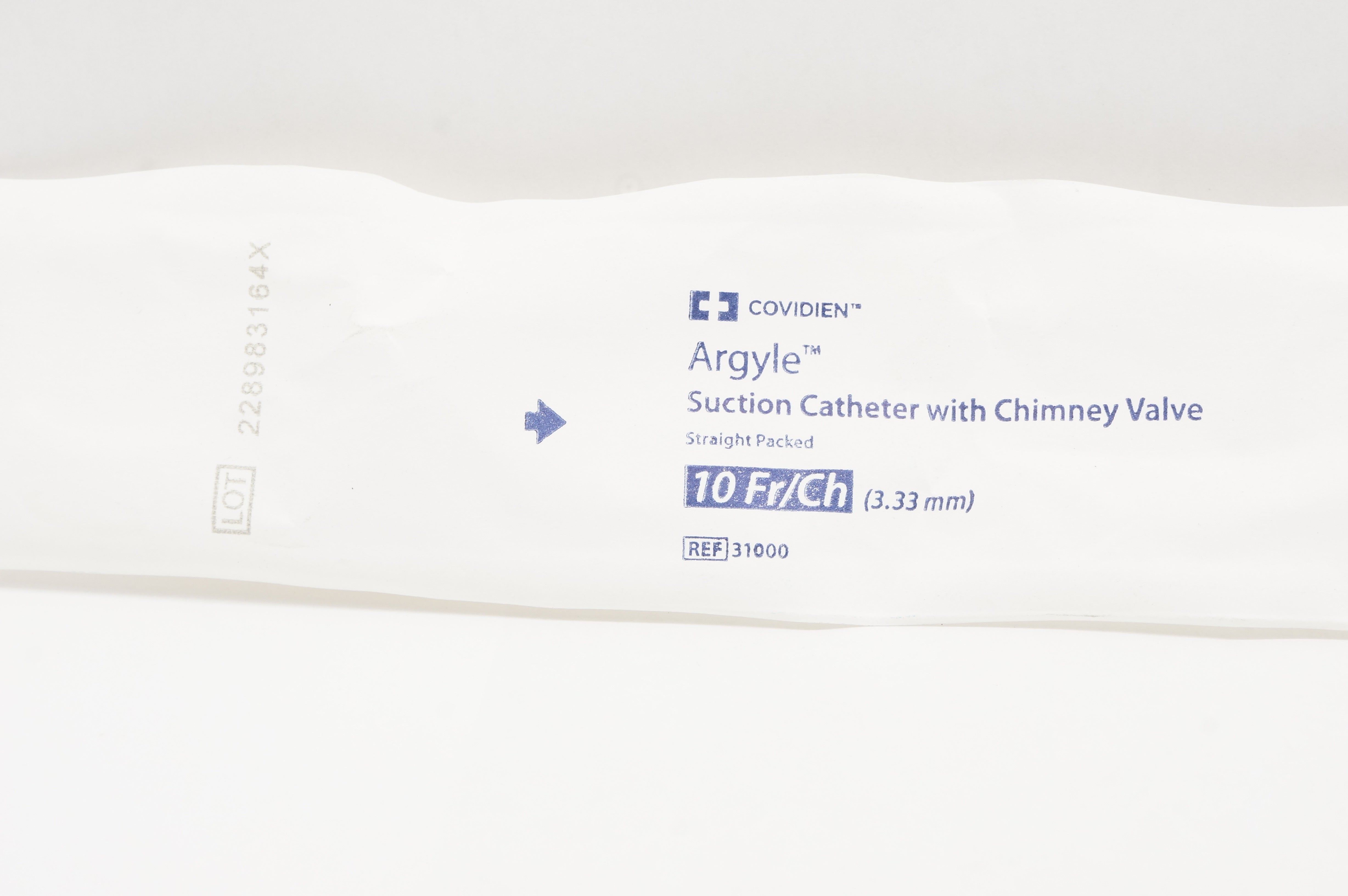 Covidien 31000 Argyle Suction Cath. With Chimney Valve 10Fr/Ch