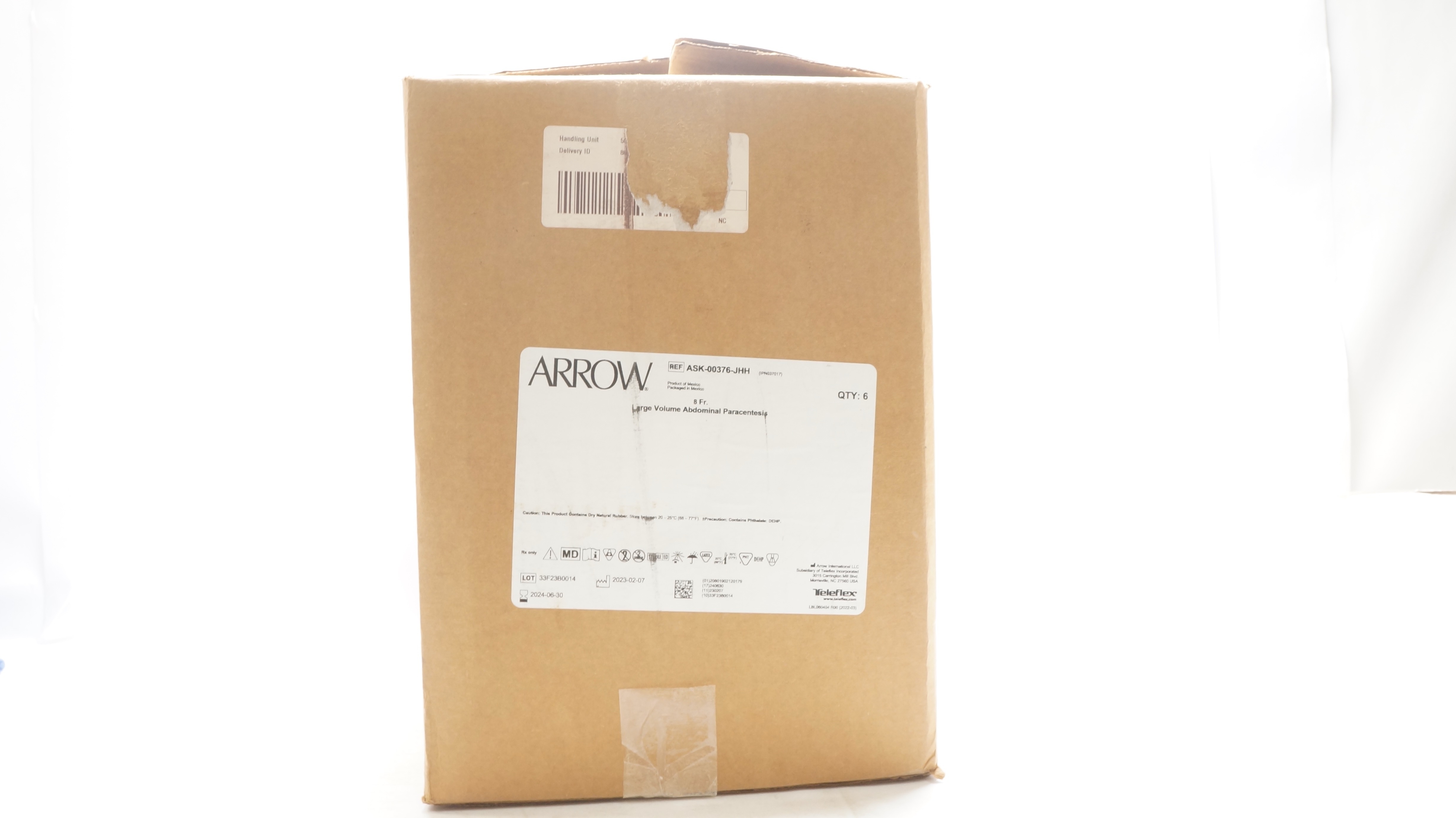 Arrow ASK-00376-JHH Large Volume Abdominal Paracentesis Kit 8Fr (x) - Box of 6