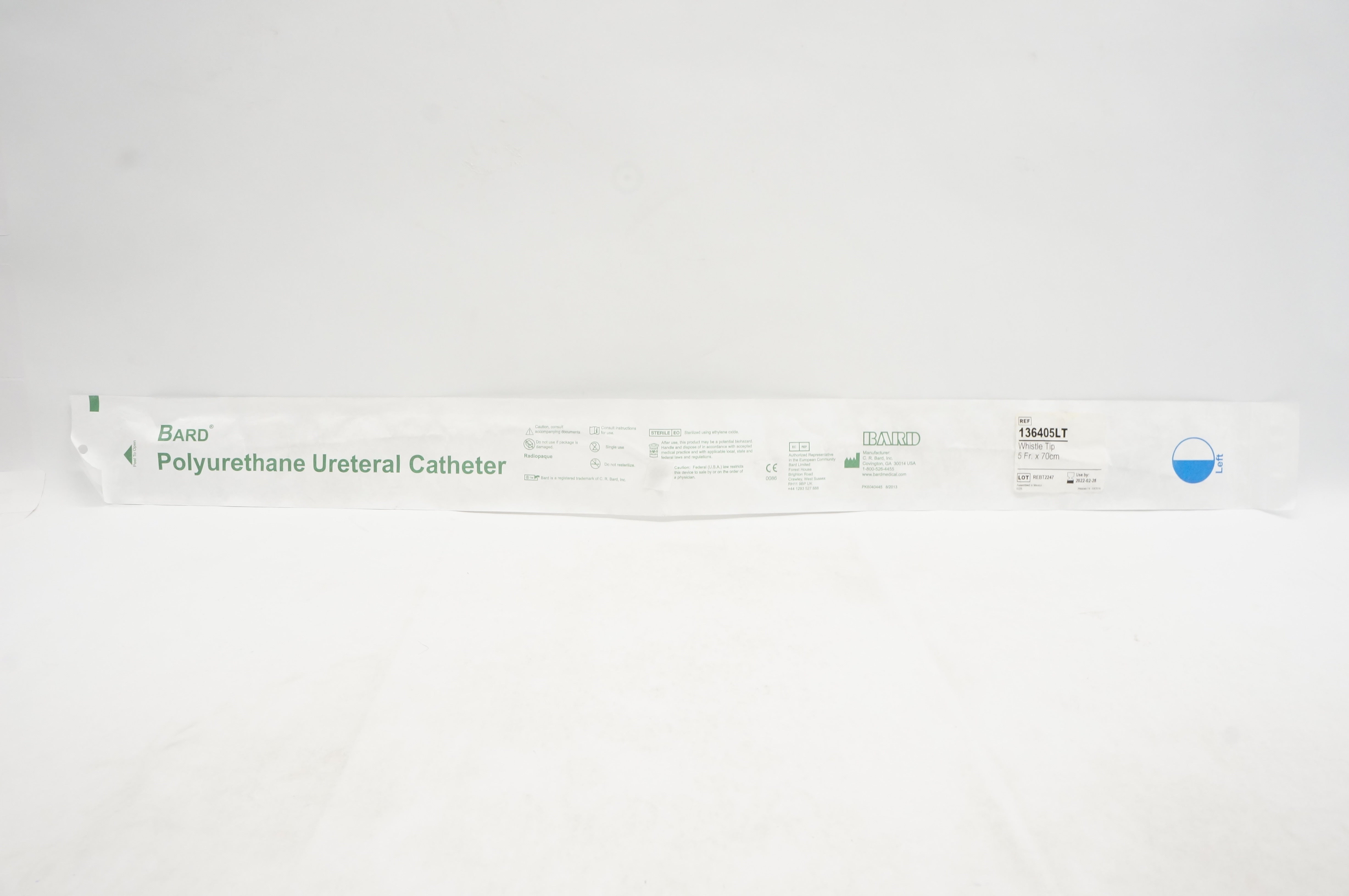 Bard 136405LT Polyurethane Ureteral Cath. Whistle Tip 5Fr x 70cm