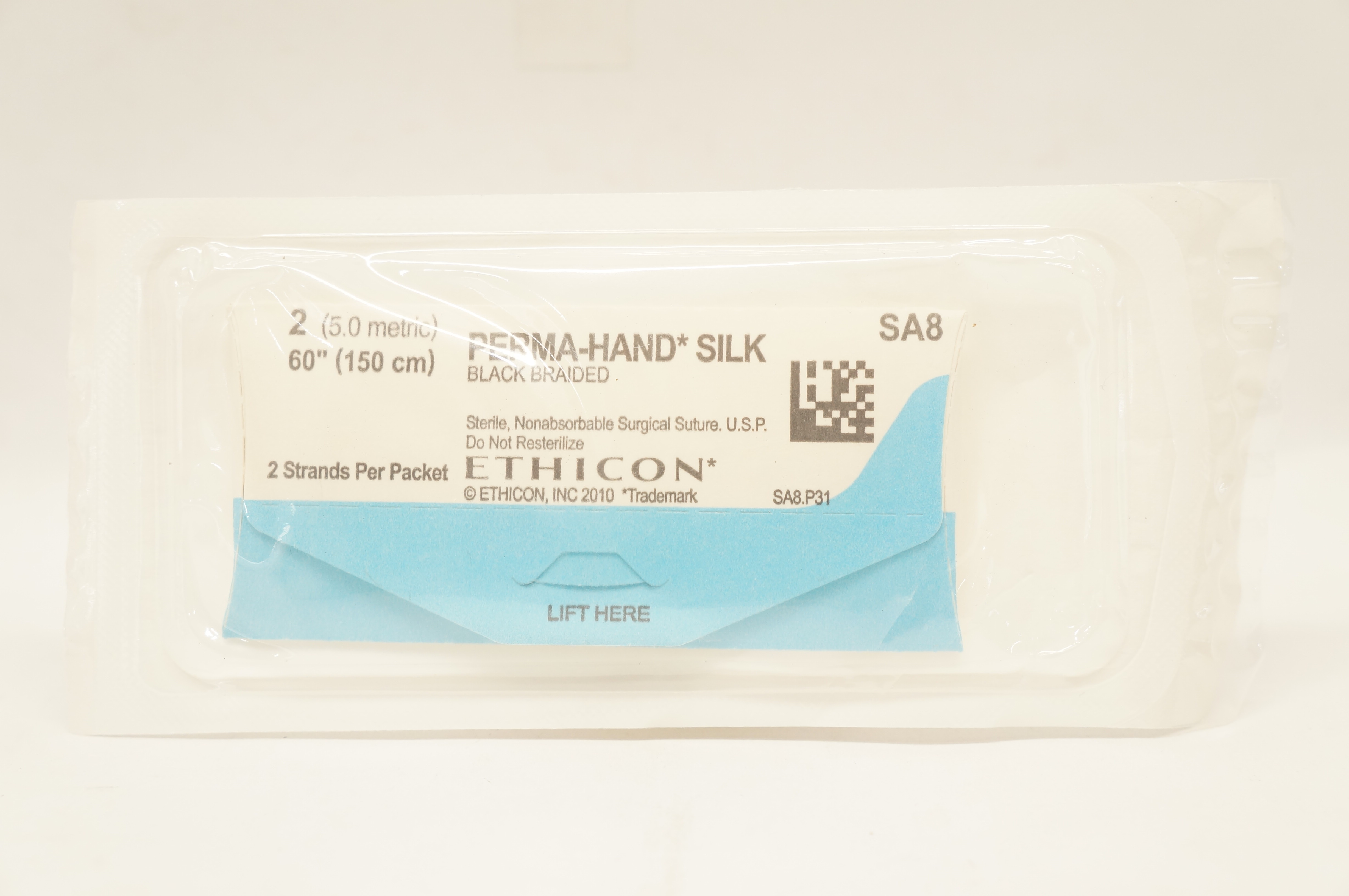 Ethicon SA8 2 Perma-Hand Silk, Black Braided Surgical Stre, 60 inch (x)