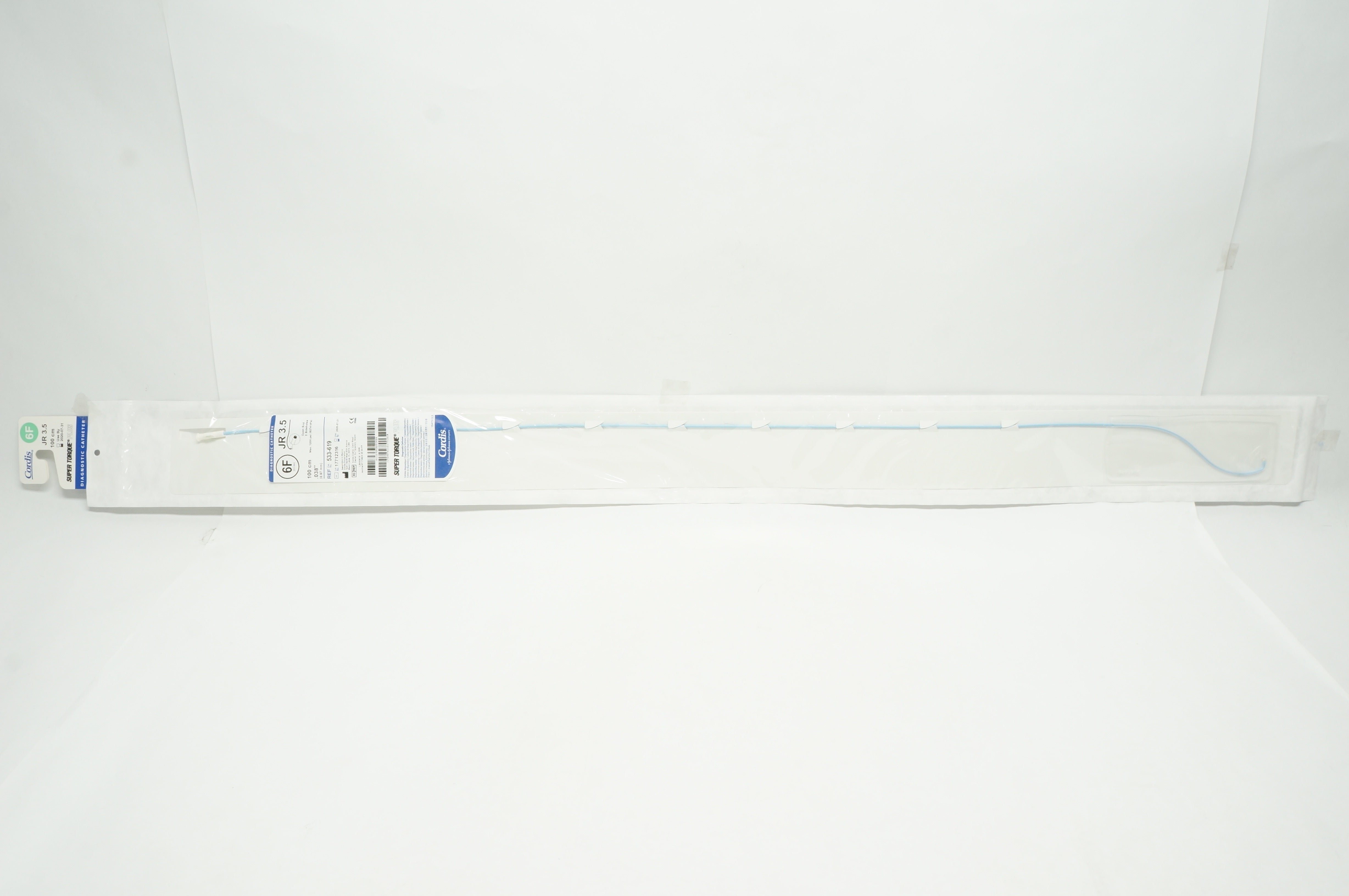 Cordis 533-619 Super Torque Plus JR3.5 Diagnostic Cath. 6 x .038in x 100cm (x)