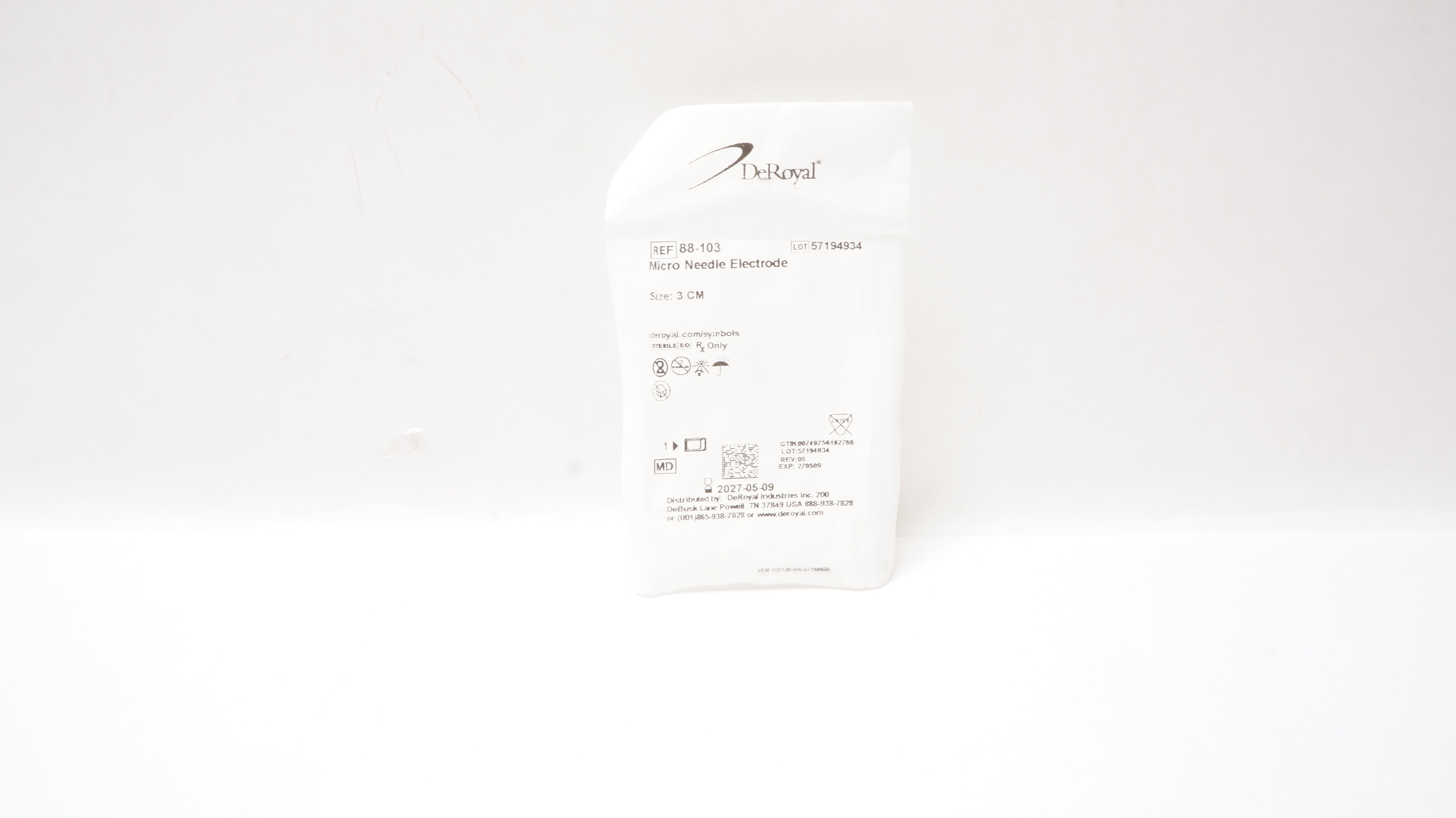 DeRoyal 88-103 Micro Needle Electrode 3cm