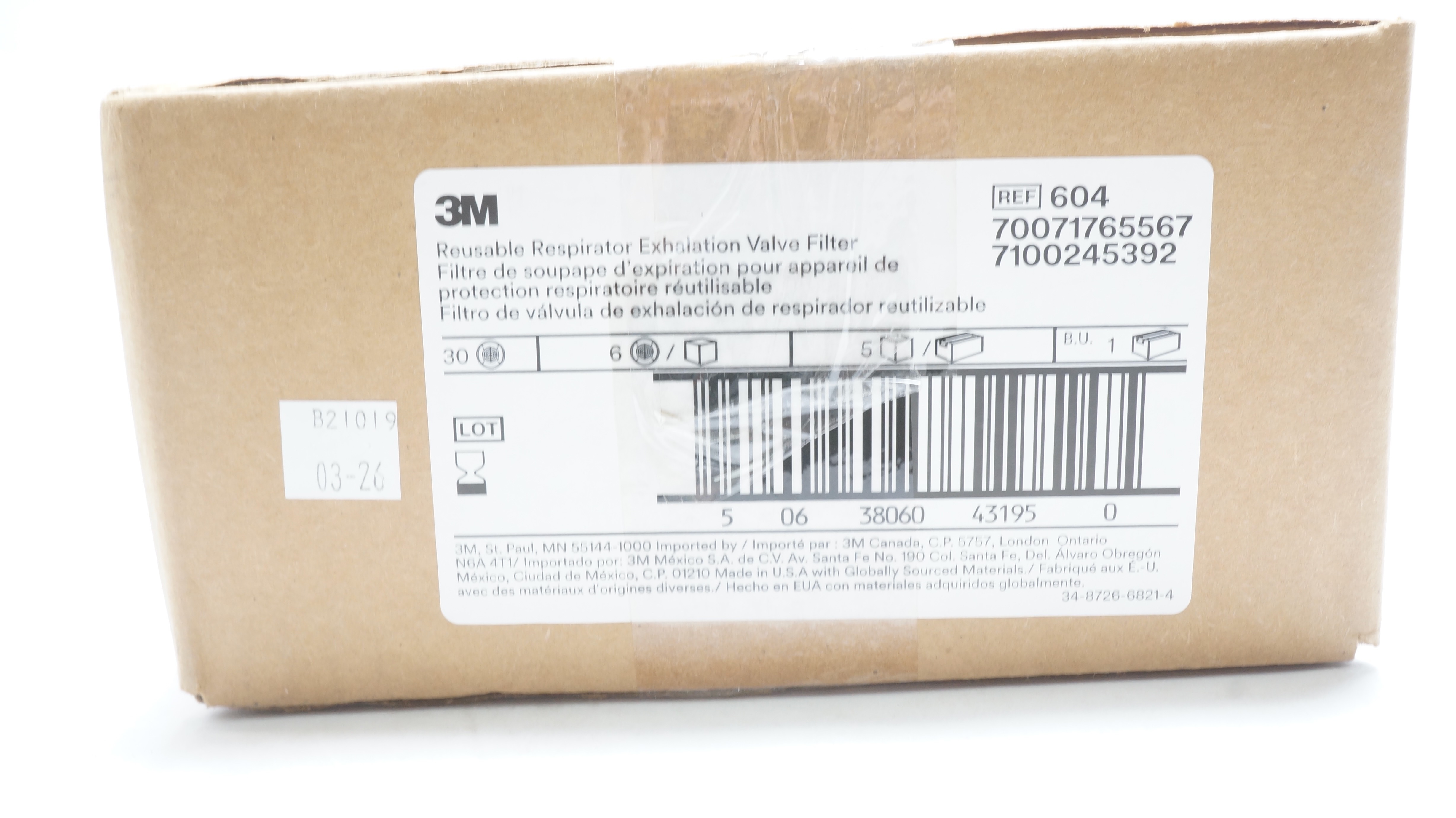 3M 604 Reusable Respirator Exhalation Valve Filter - Case of 30