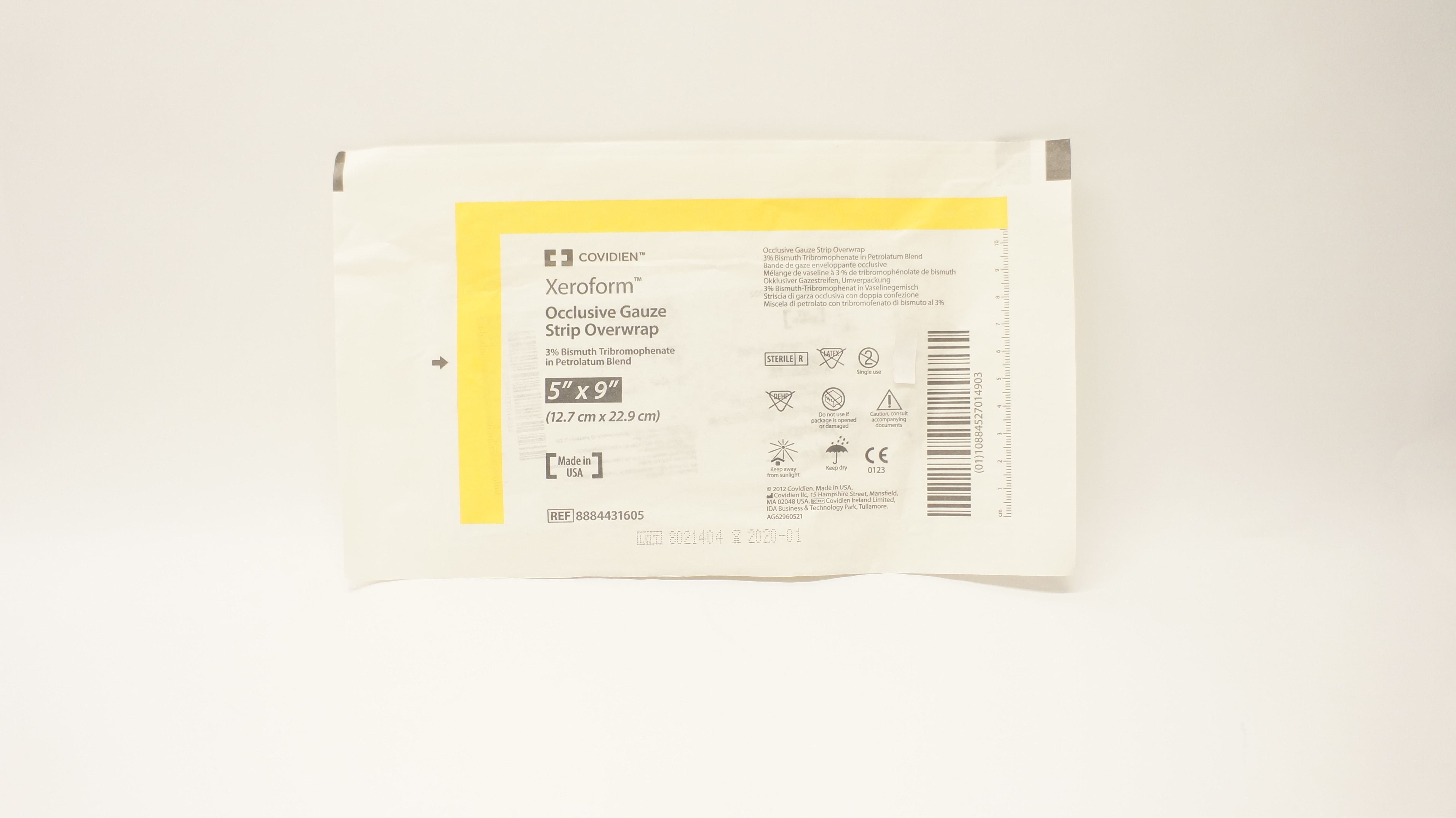 Covidien 8884431605 Xeroform Occlusive Gauze Strip Overwrap 5inch x 9inch (x)
