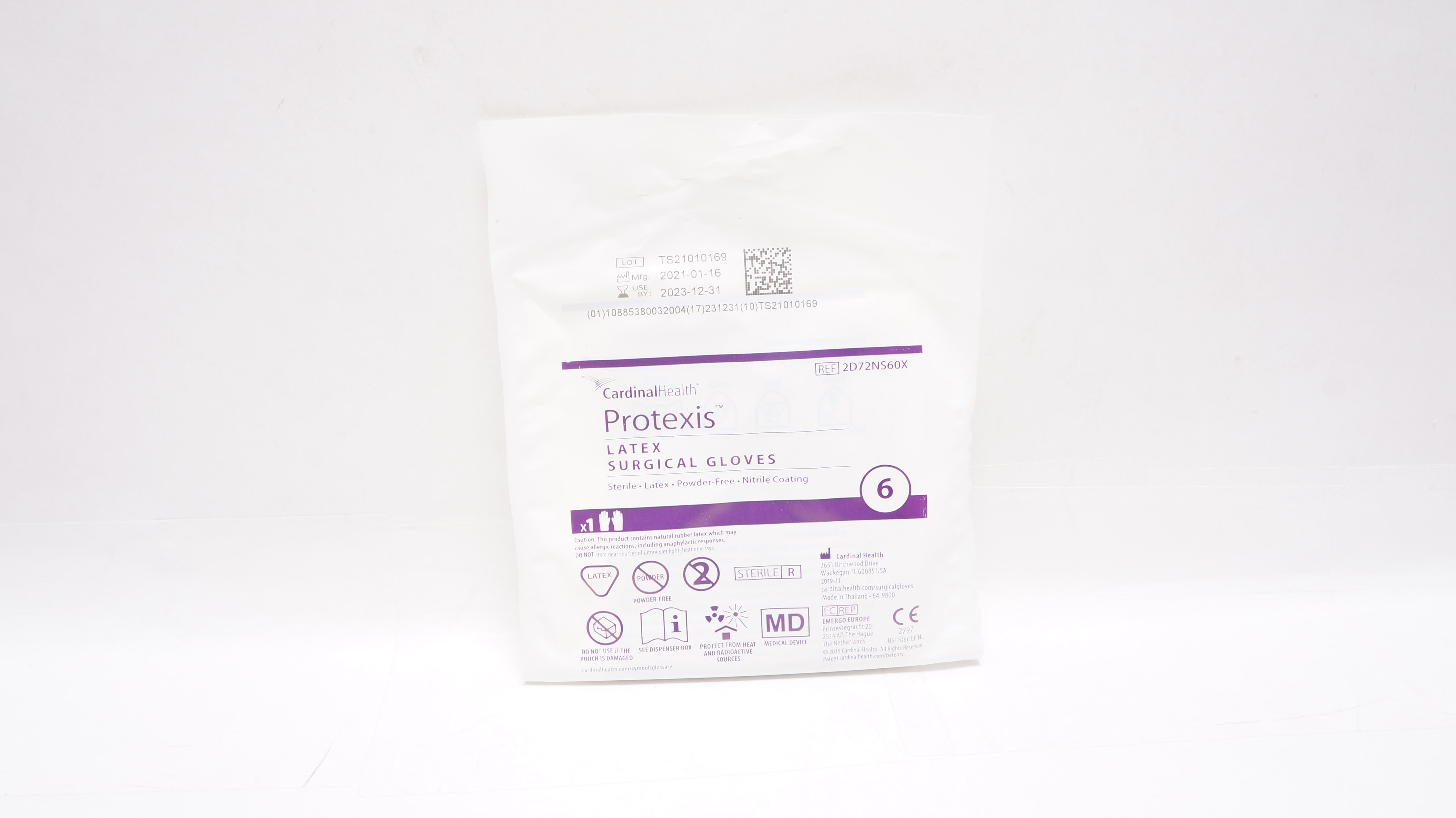 Cardinal Health 2D72NS60X Protexis Latex Powder-Free Surgical Gloves, Size 6 (x)