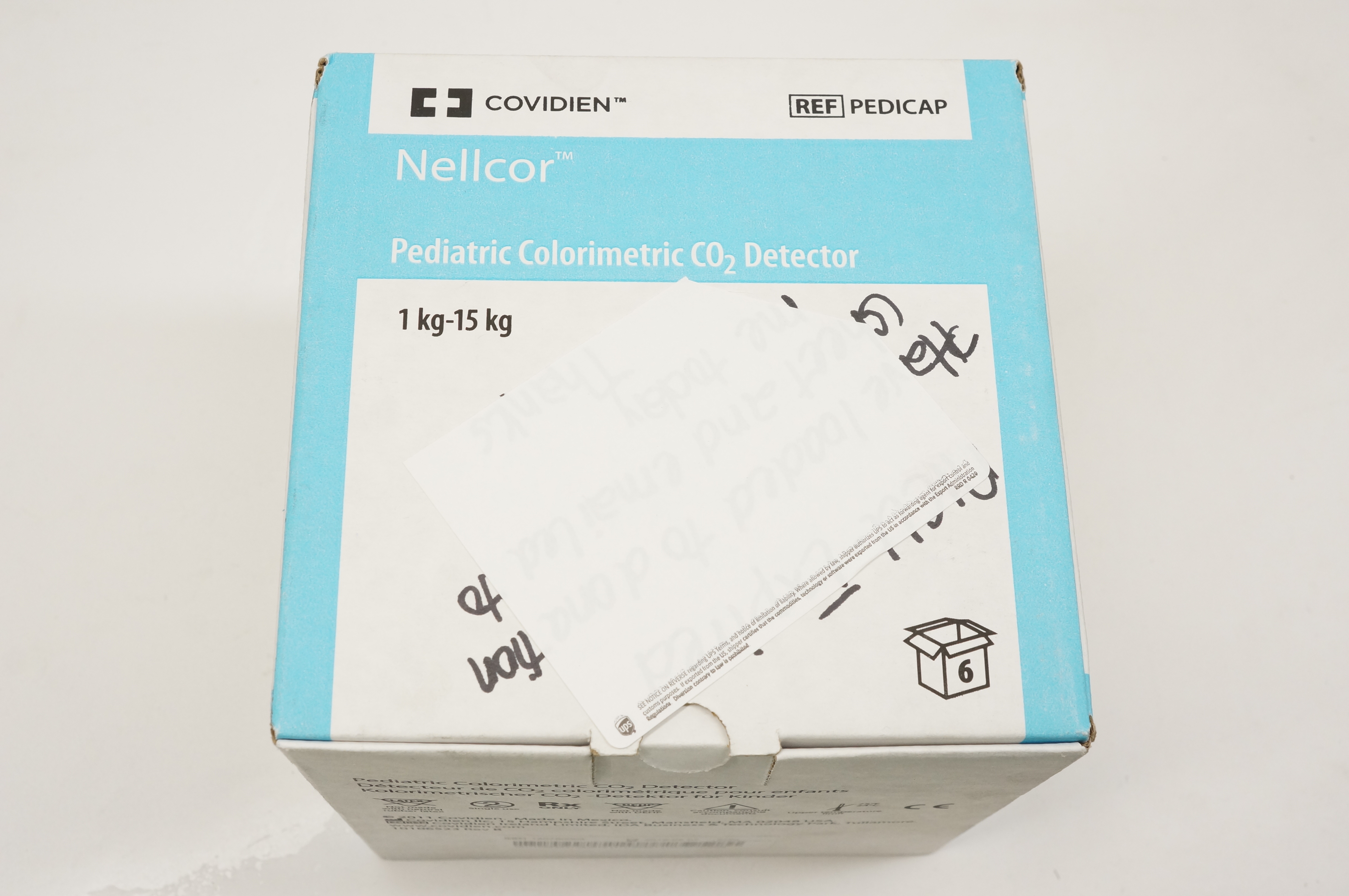 Covidien PEDICAP Nellcor Pediatric Colorimetric CO2 Detector 1-15kg (x)-Box of 6