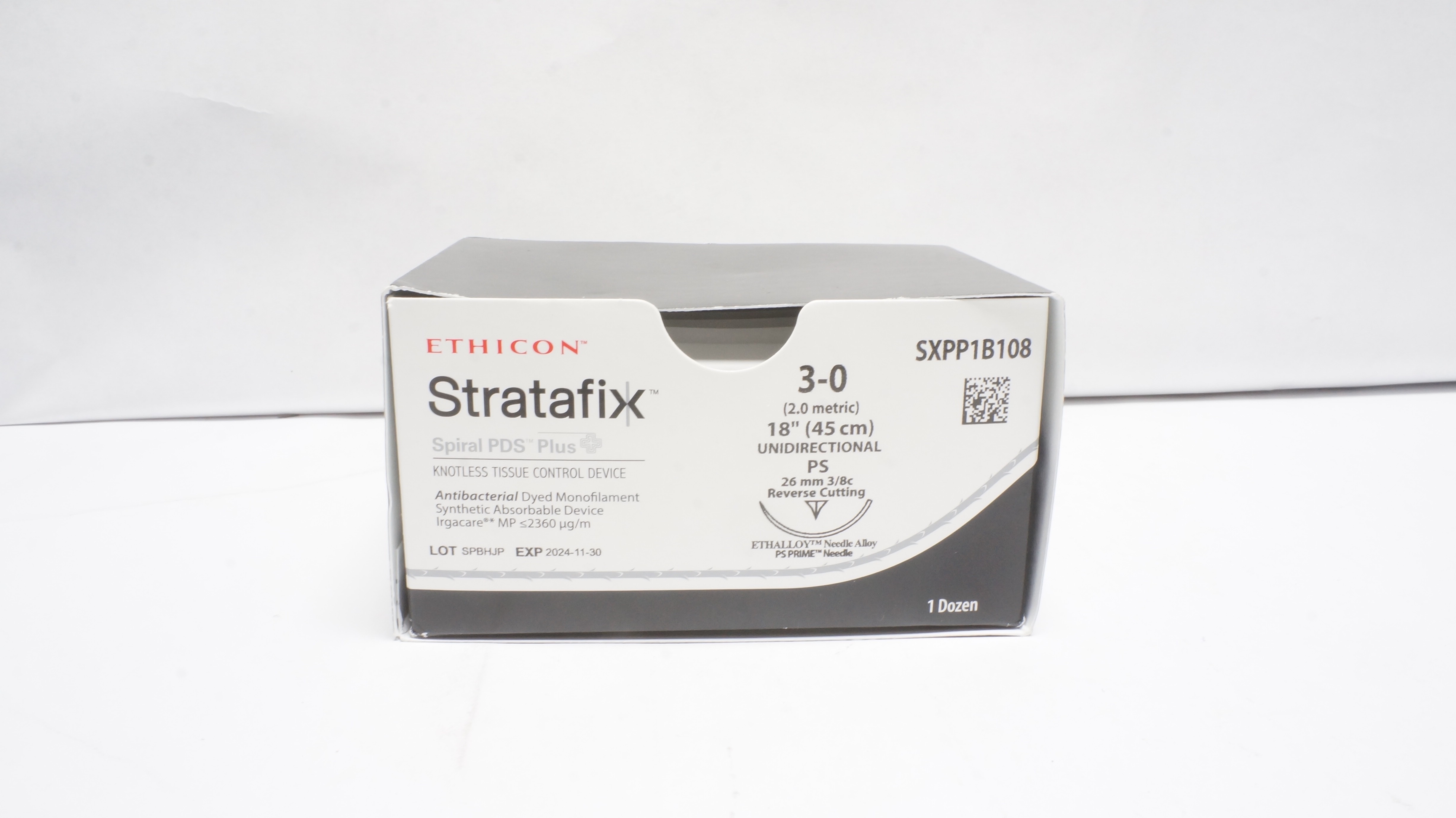 Ethicon SXPP1B108 3-0 STRATAFIX SPIRAL PDS PLUS 18inch, PS 26mm (x) - Box of 12