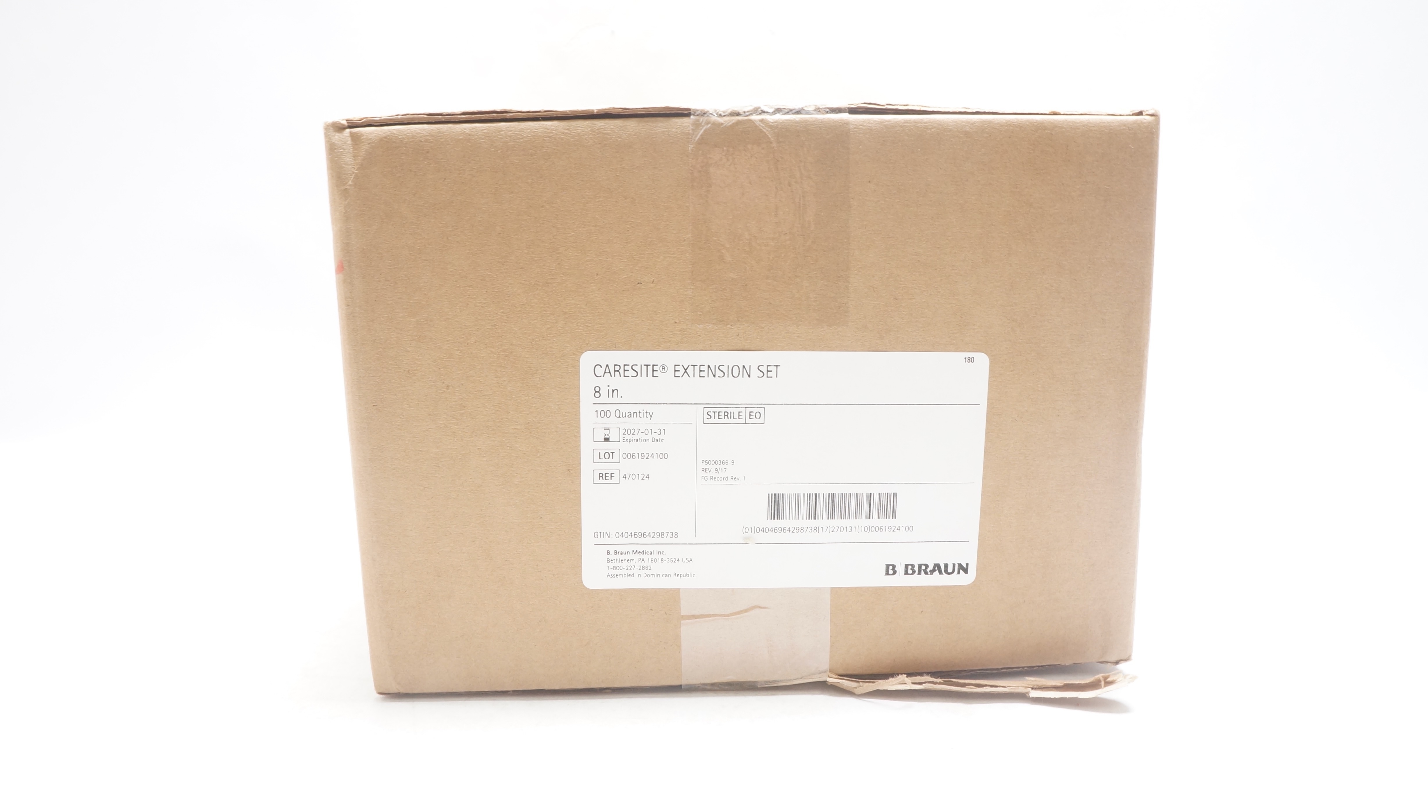 Braun 470124 Caresite Extension Set  8inch x 0.5mL - Box of 100