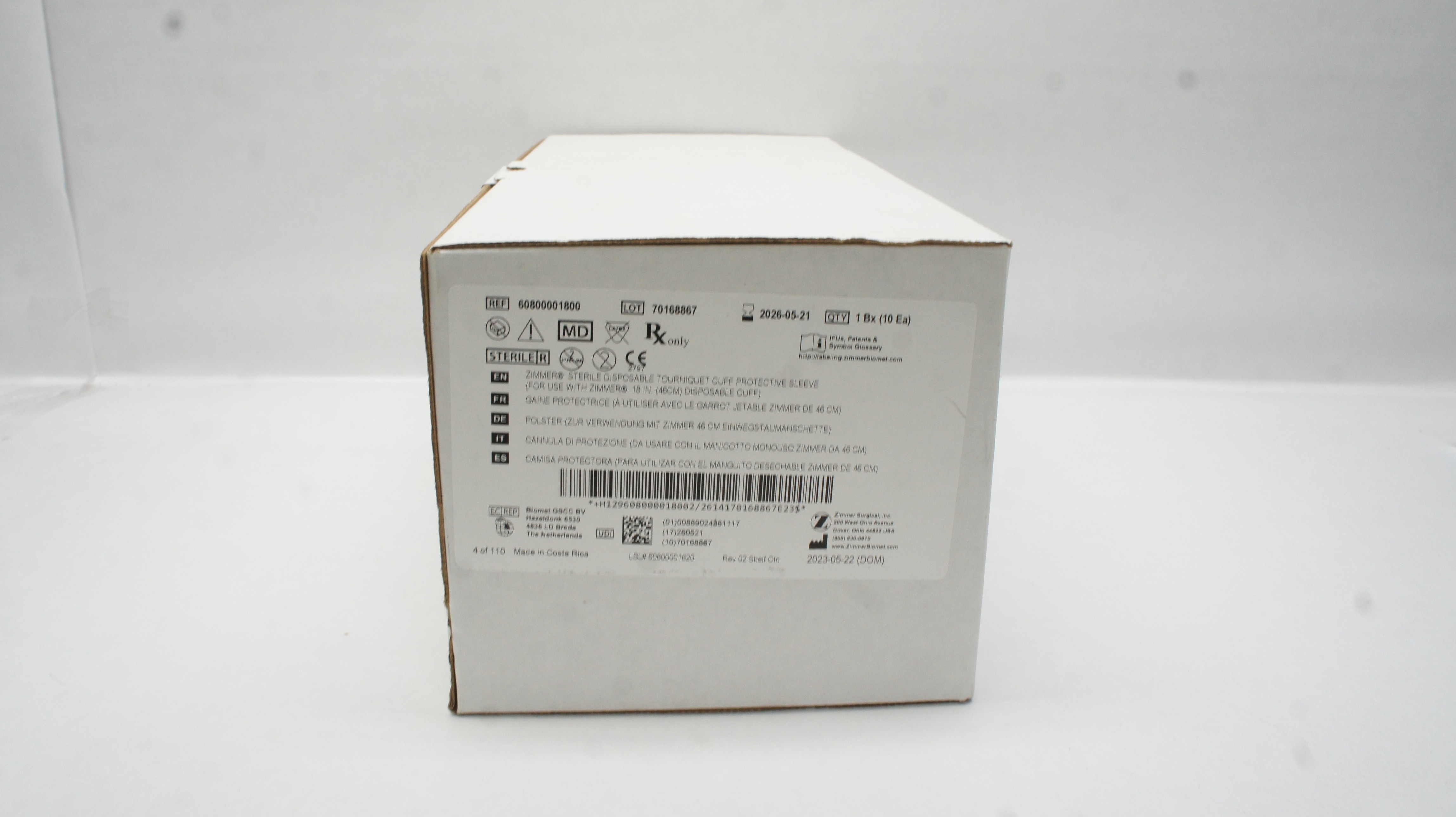 Zimmer 60800001800 Disposable Tourniquet Cuff Protective Sleeve 18In - Box of 10