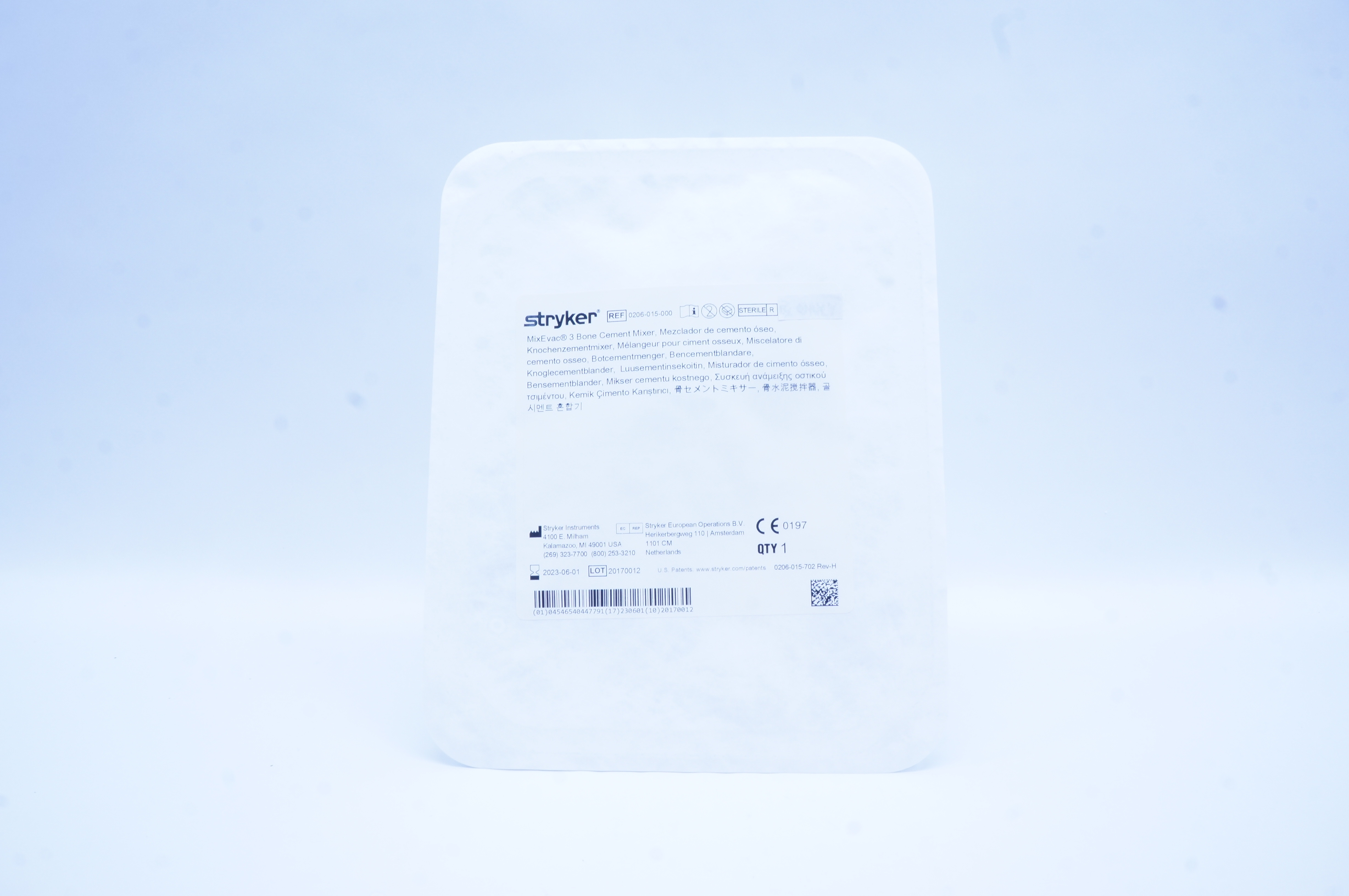 Stryker 0206-015-000 MixEvac 3 Bone Cement Mixer