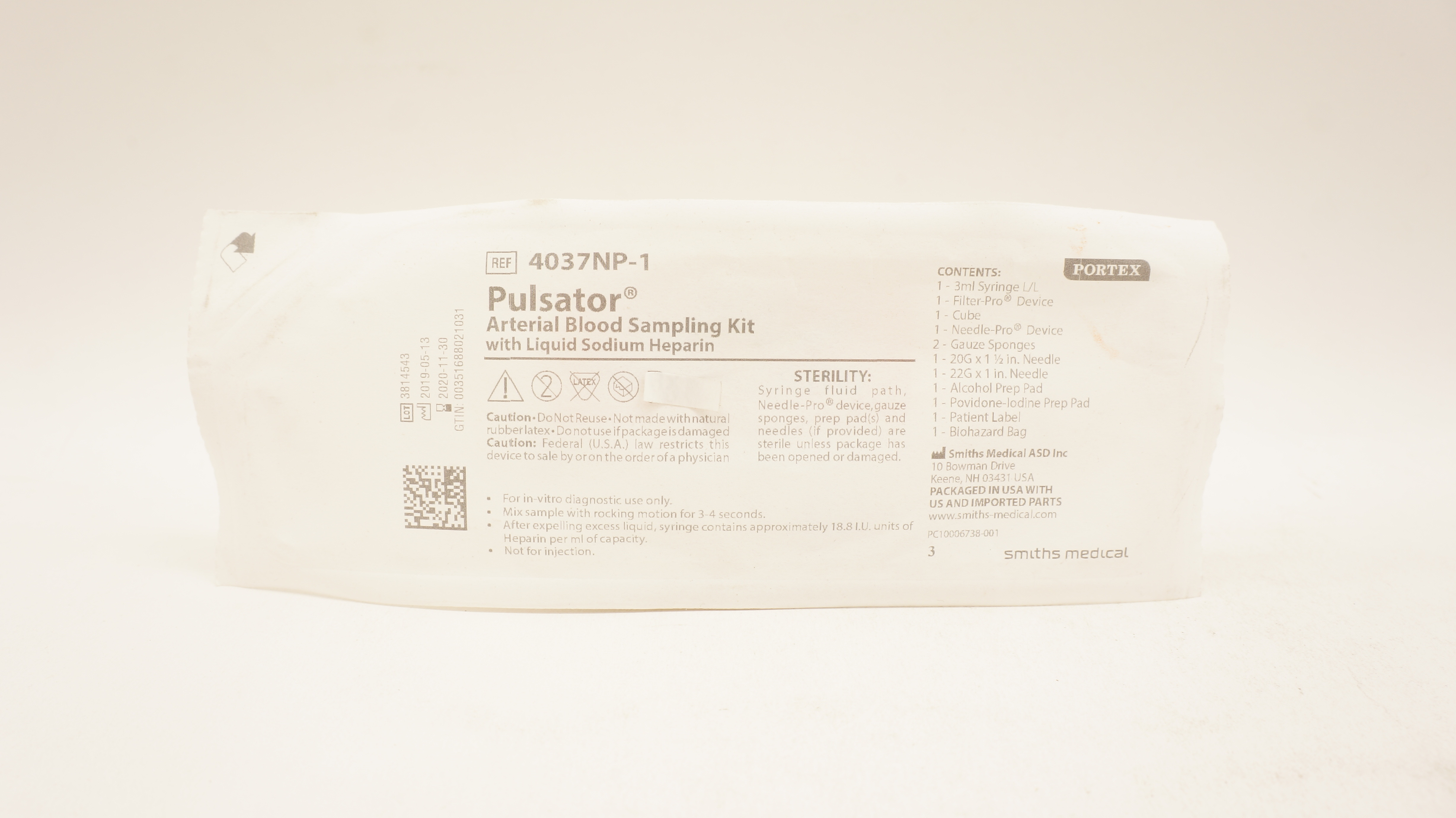 Smiths Medical 4037NP-1 Portex Pulsator Arterial Blood Sampling Kit (x)