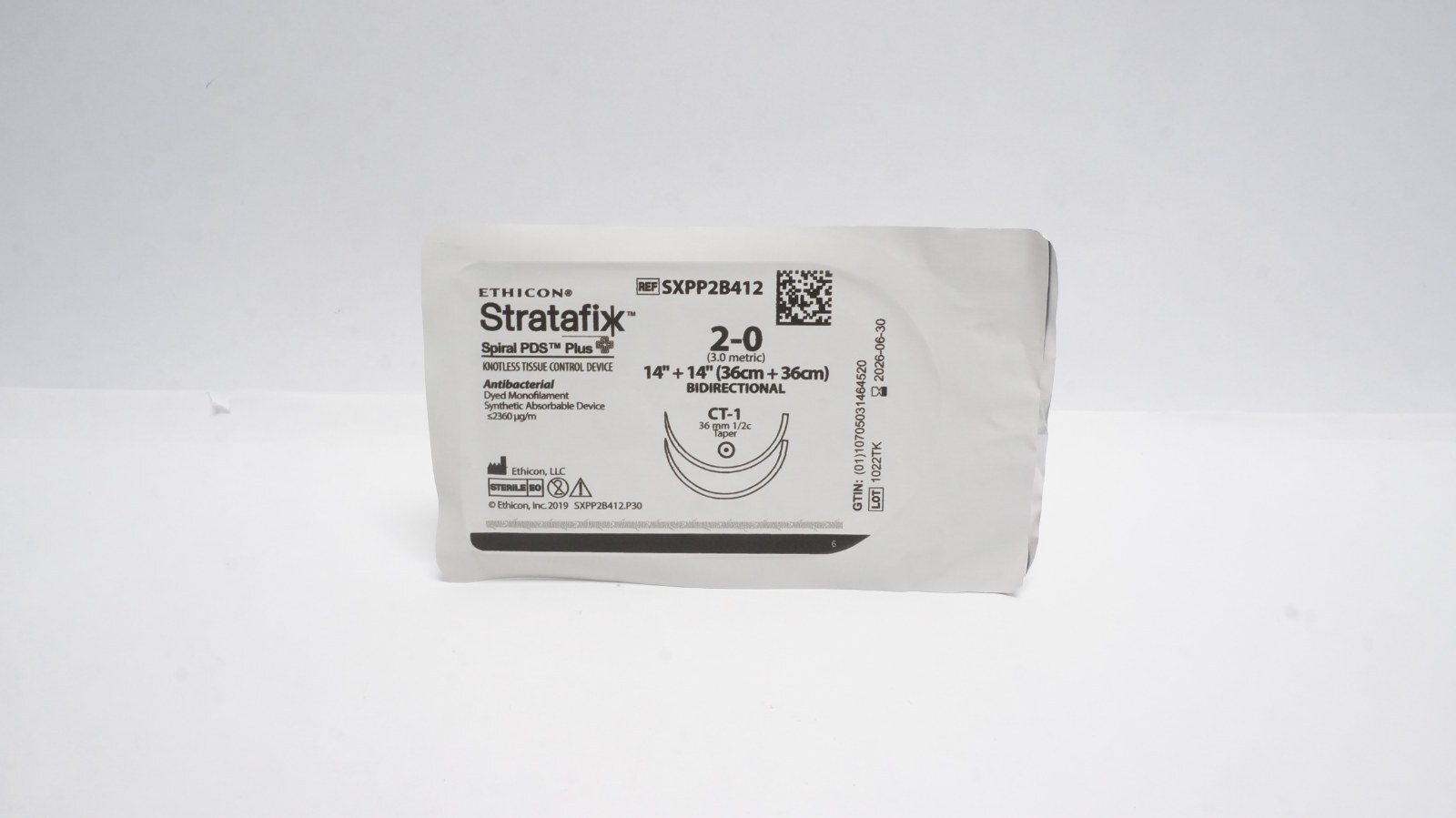 Ethicon SXPP2B412 Stratafix Spiral PDS Plus 2-0 14"+14" Sutures