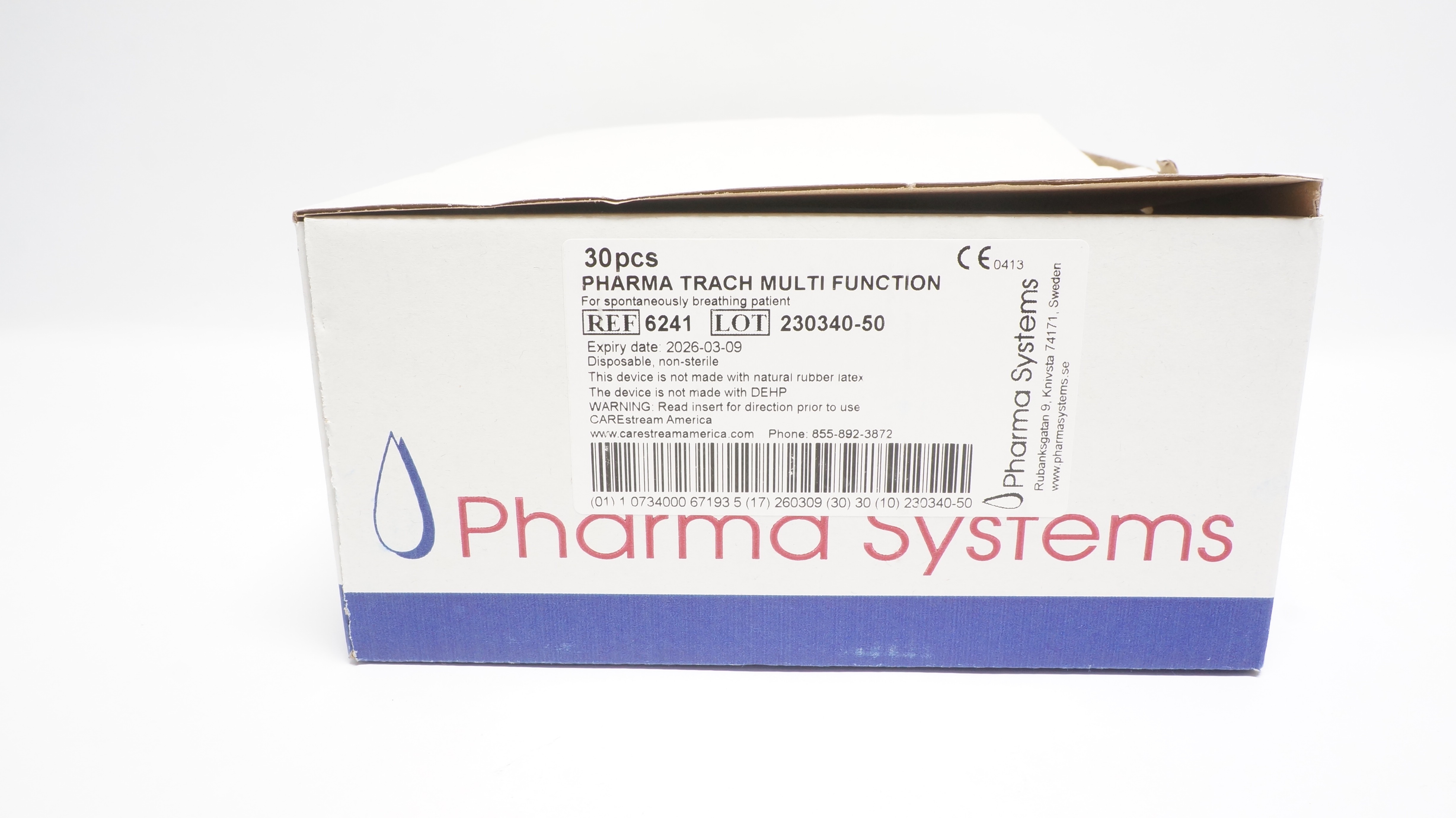 Pharma System 6241 Pharmacy Trach Multi Function - Box of 30