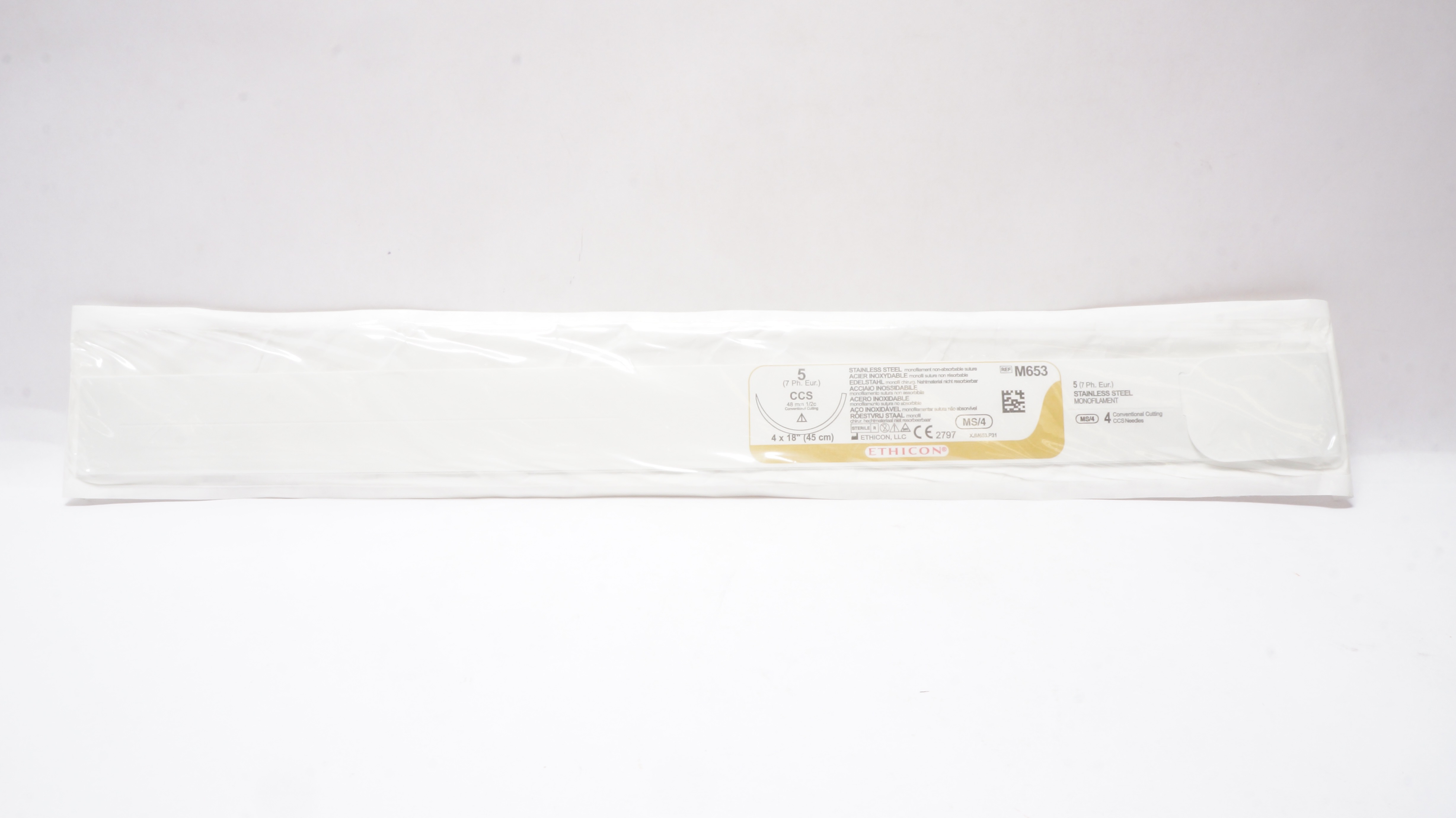 Ethicon M653 5 Monofilament Non-absorbable CCS 48mm 1/2c 4 x 18inch (x)