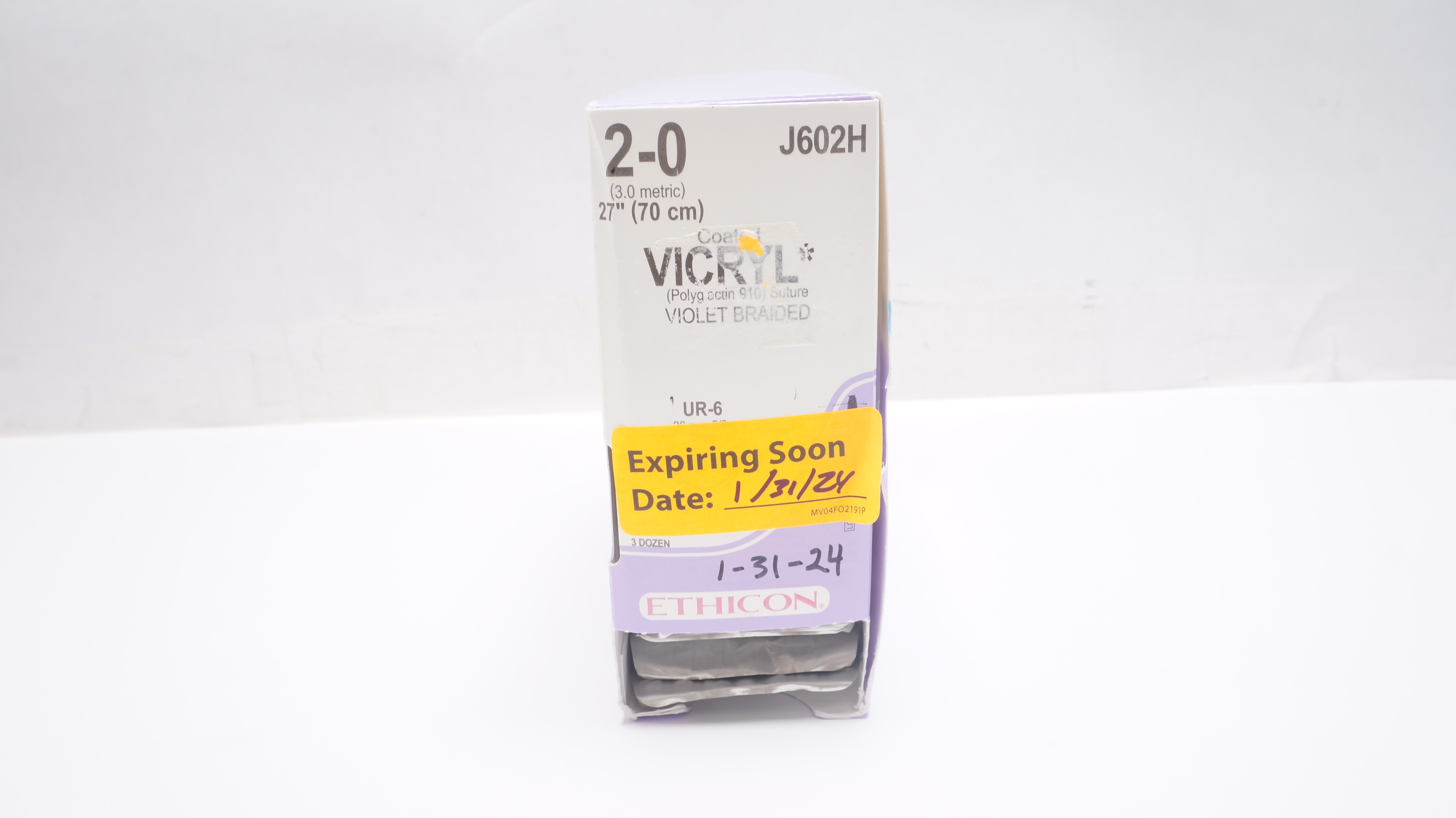 Ethicon J602H 2-0 Coated Vicryl Stre UR-6 26mm 5/8c Taper 27inch (x) - Box of 36