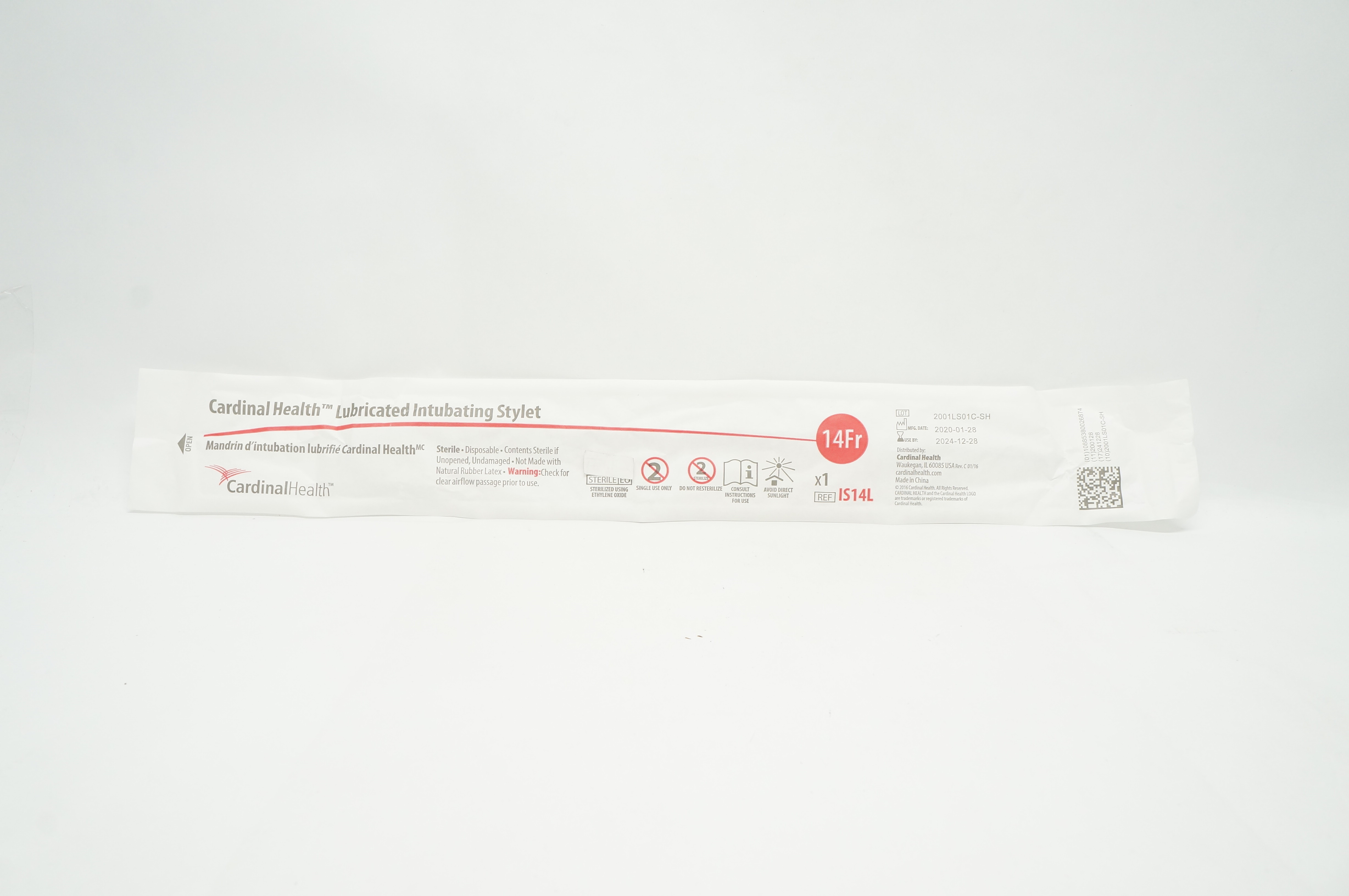 Cardinal Health IS14L Lubricated Intubating Stylet 14 Fr