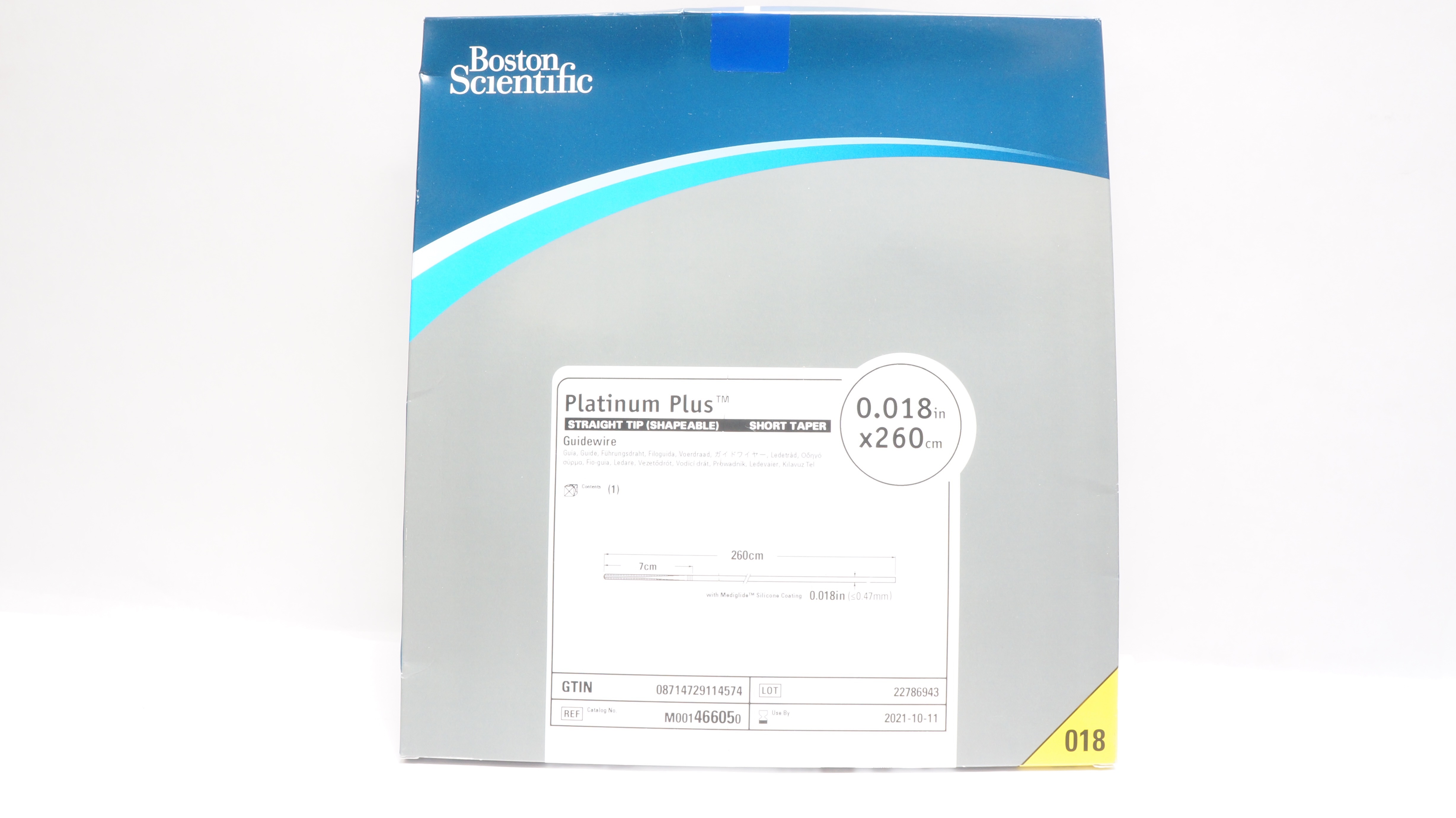 Boston Scientific 46605 Platinum Plus Straight Tip Guidewire 0.018In x 260cm (x)