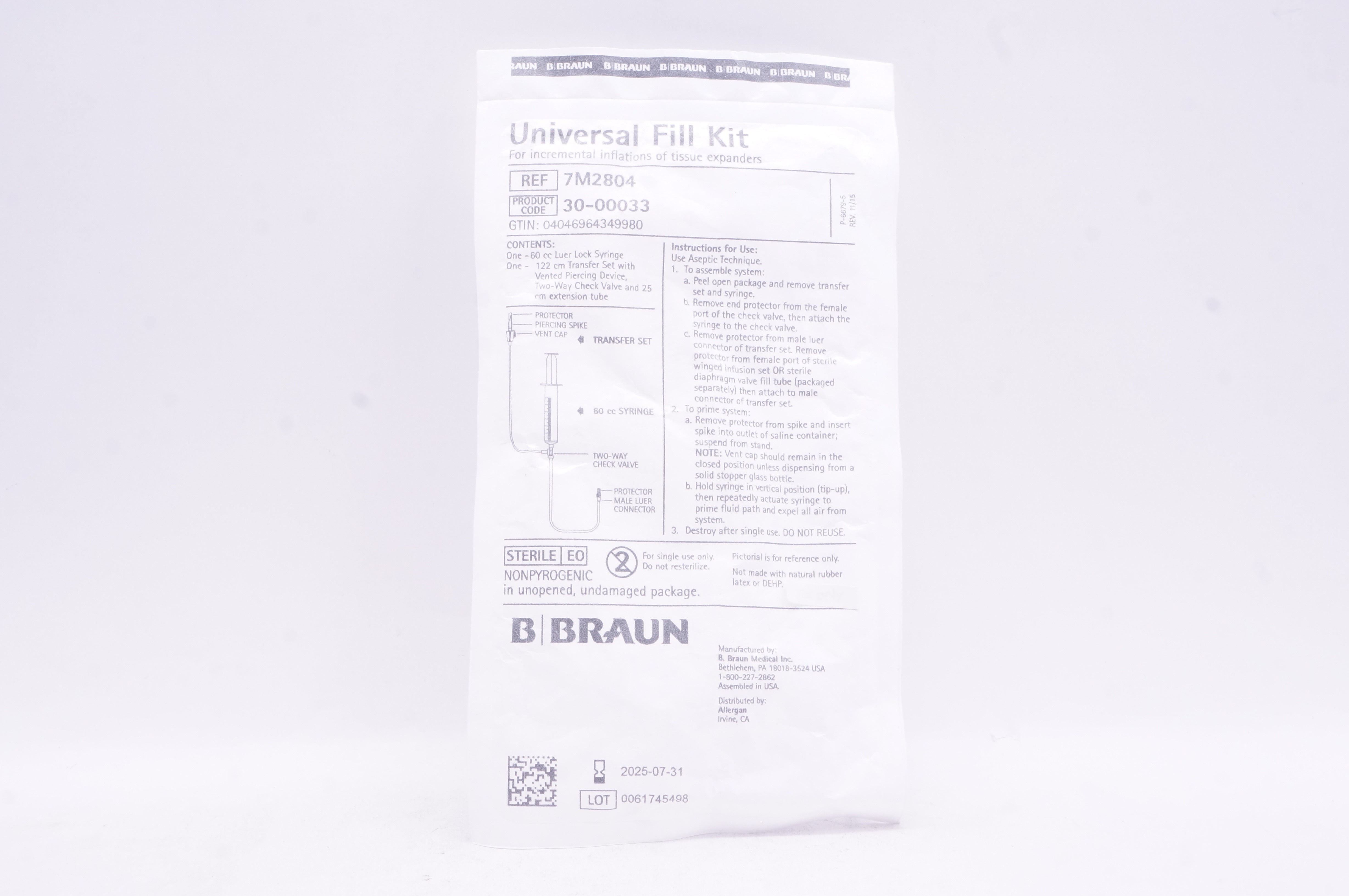 B. Braun 7M2804 Uiversal Fill Kit