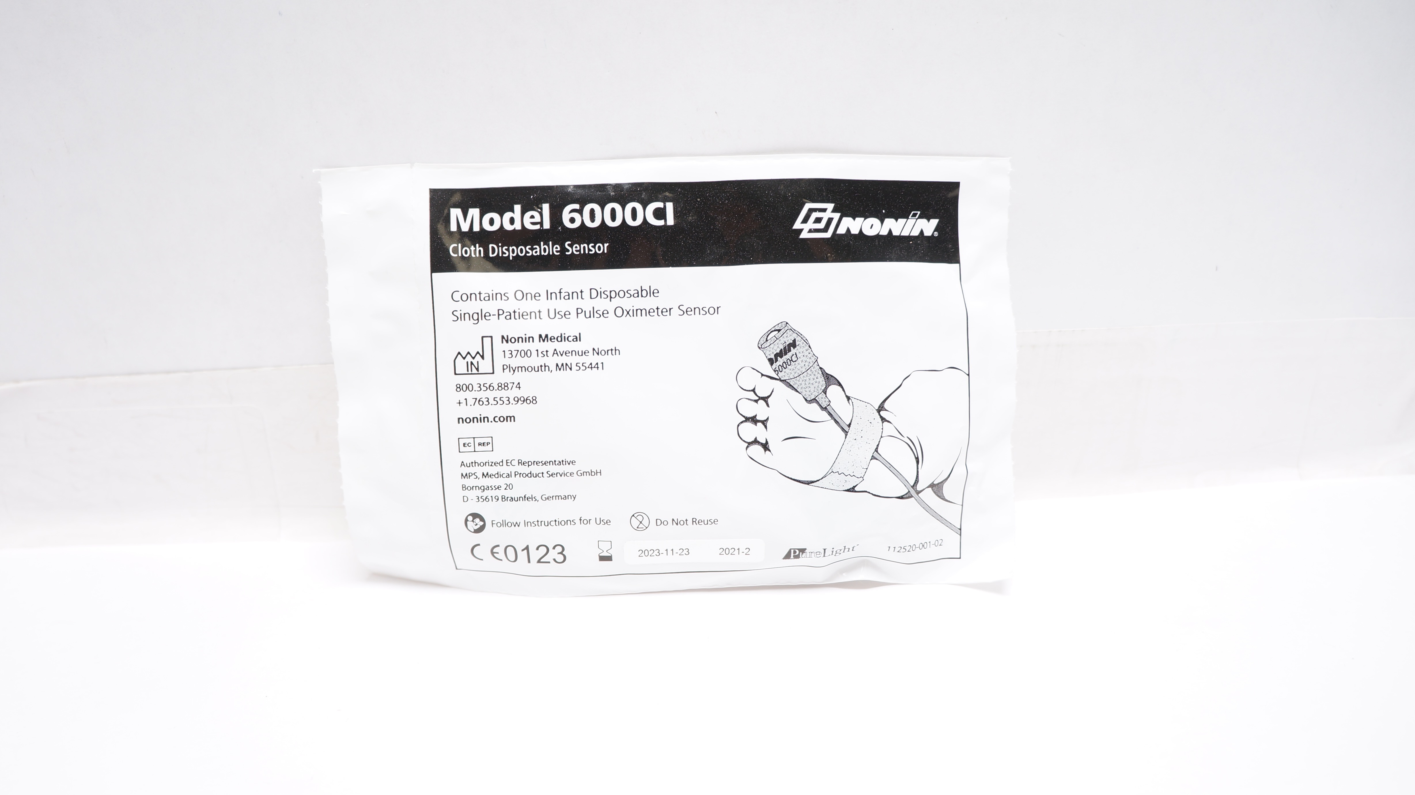 Nonin Medical 6000CI Infant Cloth Disposable Pulse Oximeter Sensor (x)