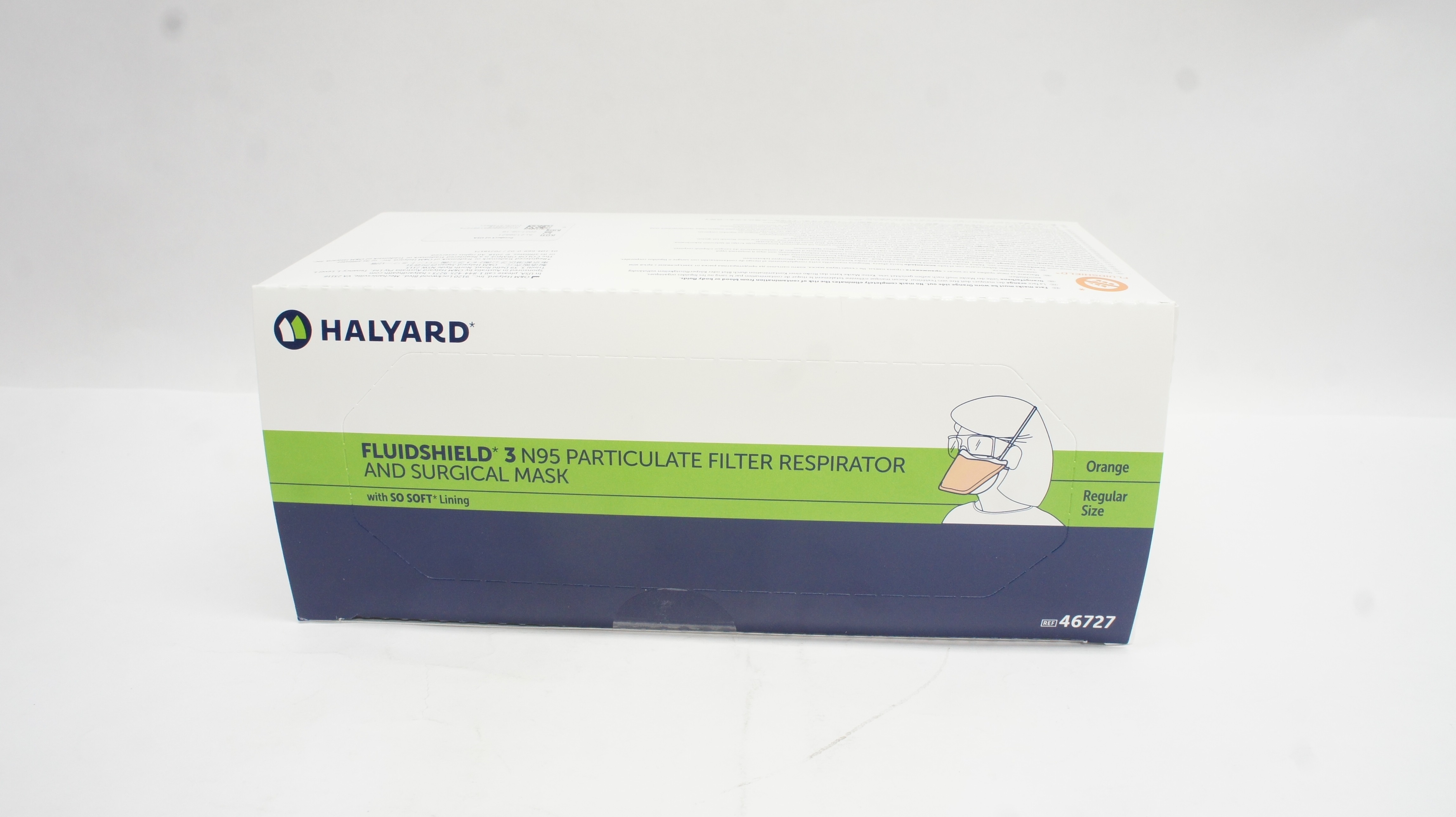 Halyard 46727 FluidShield 3 N95 Filter Respirator And Surgical Mask - Box of 35