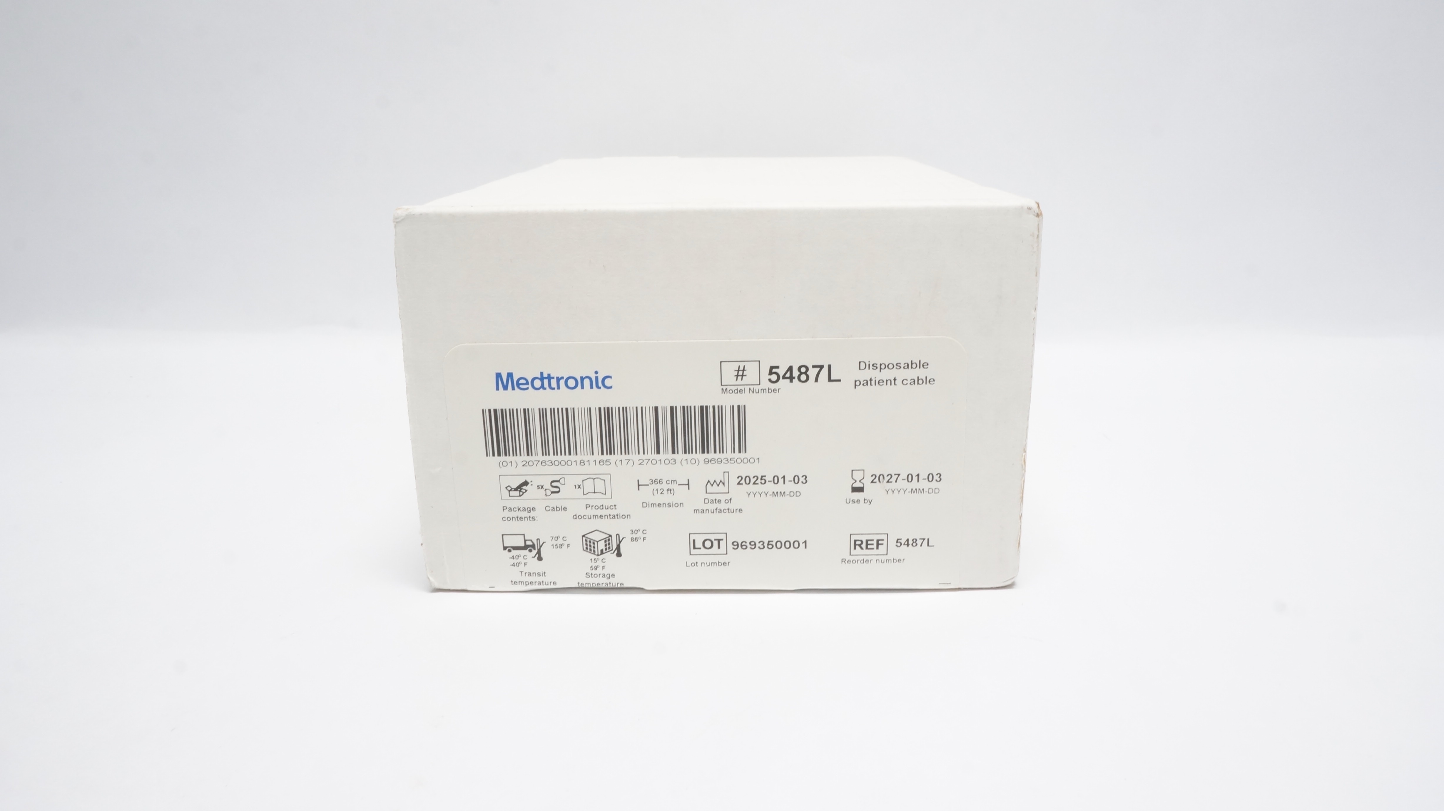 Medtronic 5487L Disposable Patient Cable 12Ft