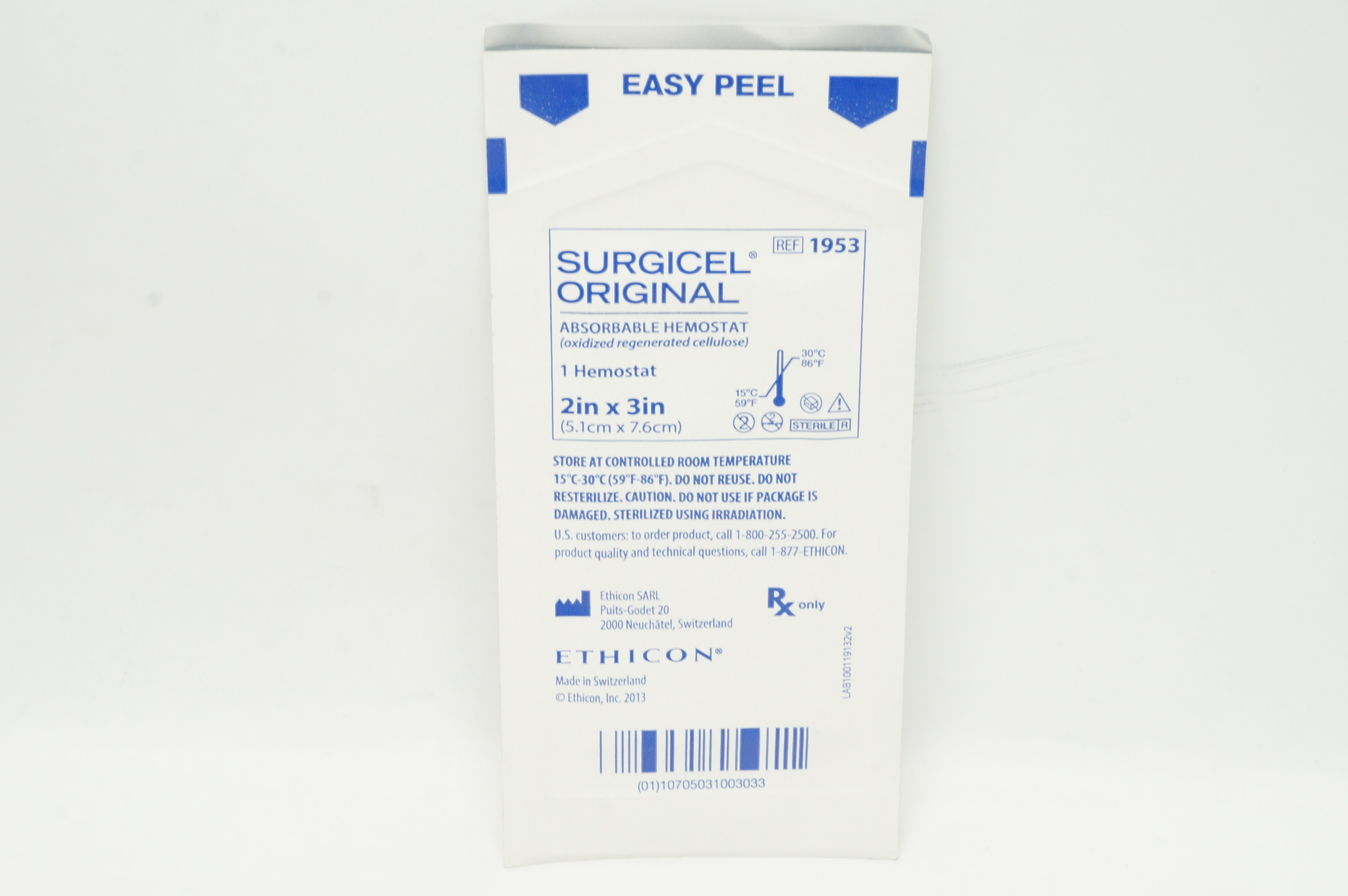 Ethicon 1953 SURGICEL ORIGINAL Absorbable Hemostat 2inch x 3inch (x)