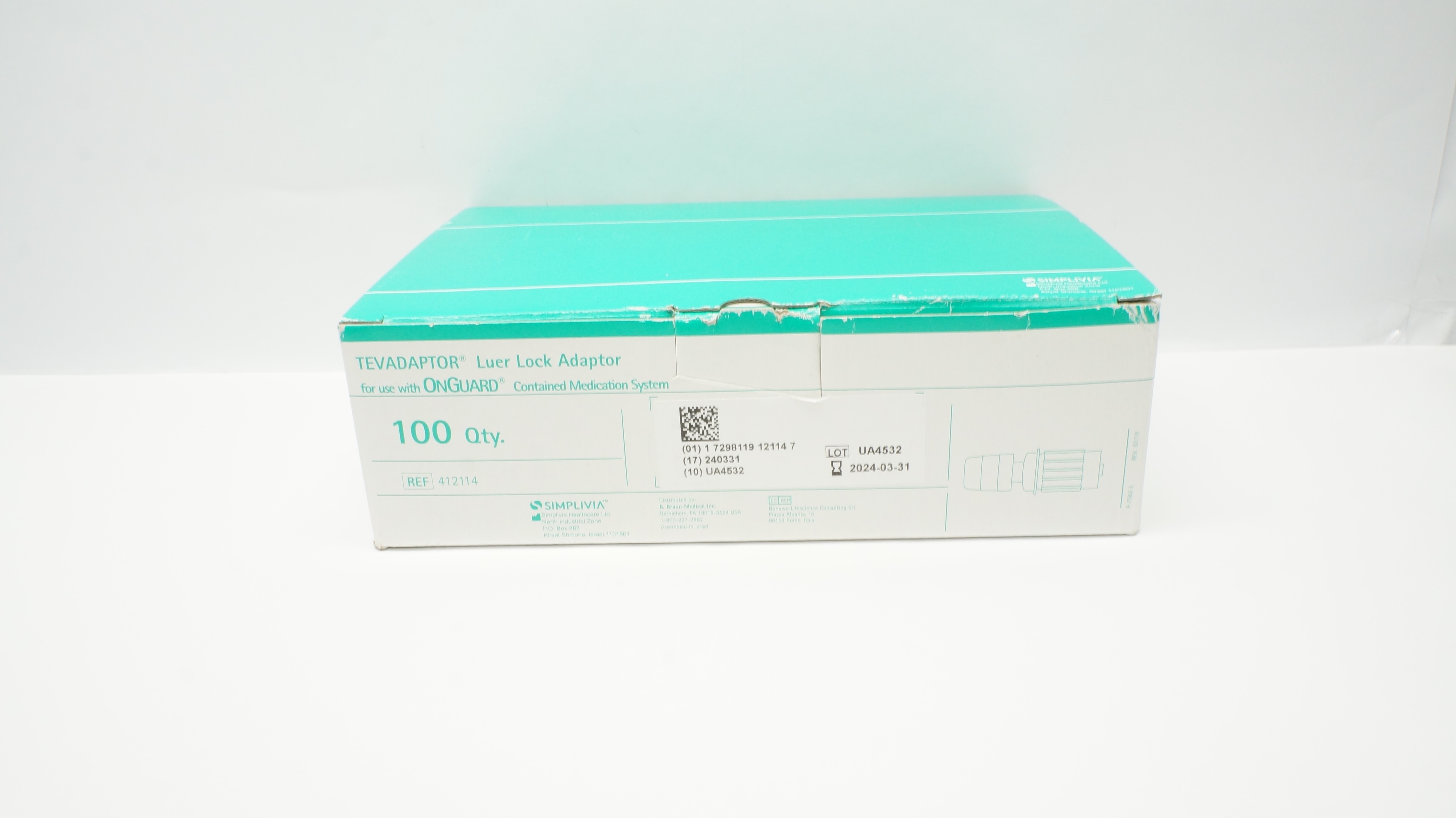 Simplivia Healthcare 412114 Tevadaptor Luer Lock Adapter (x) - Box of 95