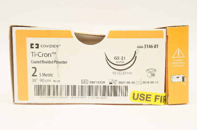 Covidien 88863146-81 2 Ti-Cron Blue 90cm GS-21 Taper 37mm - Box of 36 (x)