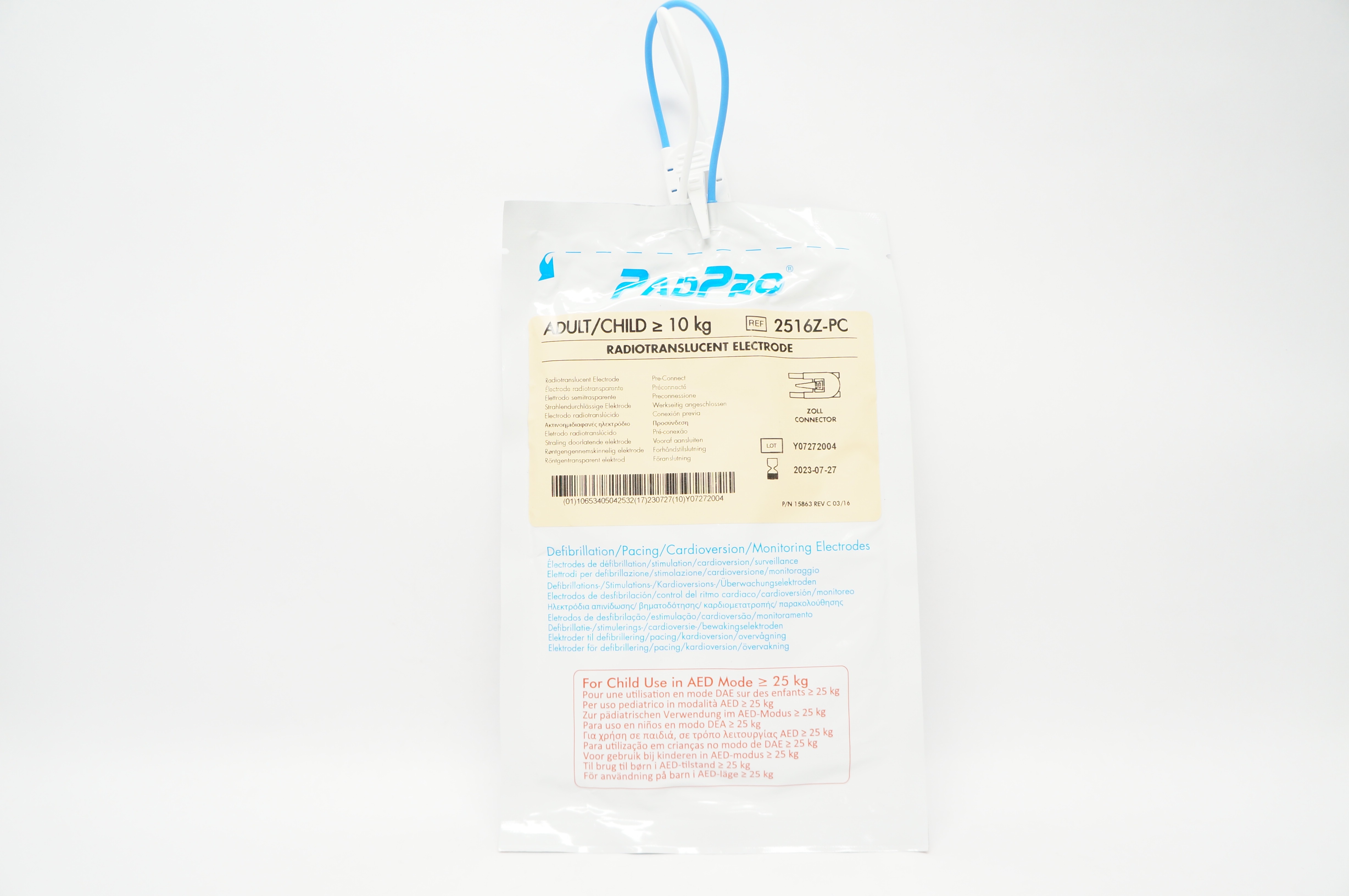 ConMed 2516Z-PC PadPro Radiotranslucent Electrode Adult/Child ≥ 10kg
