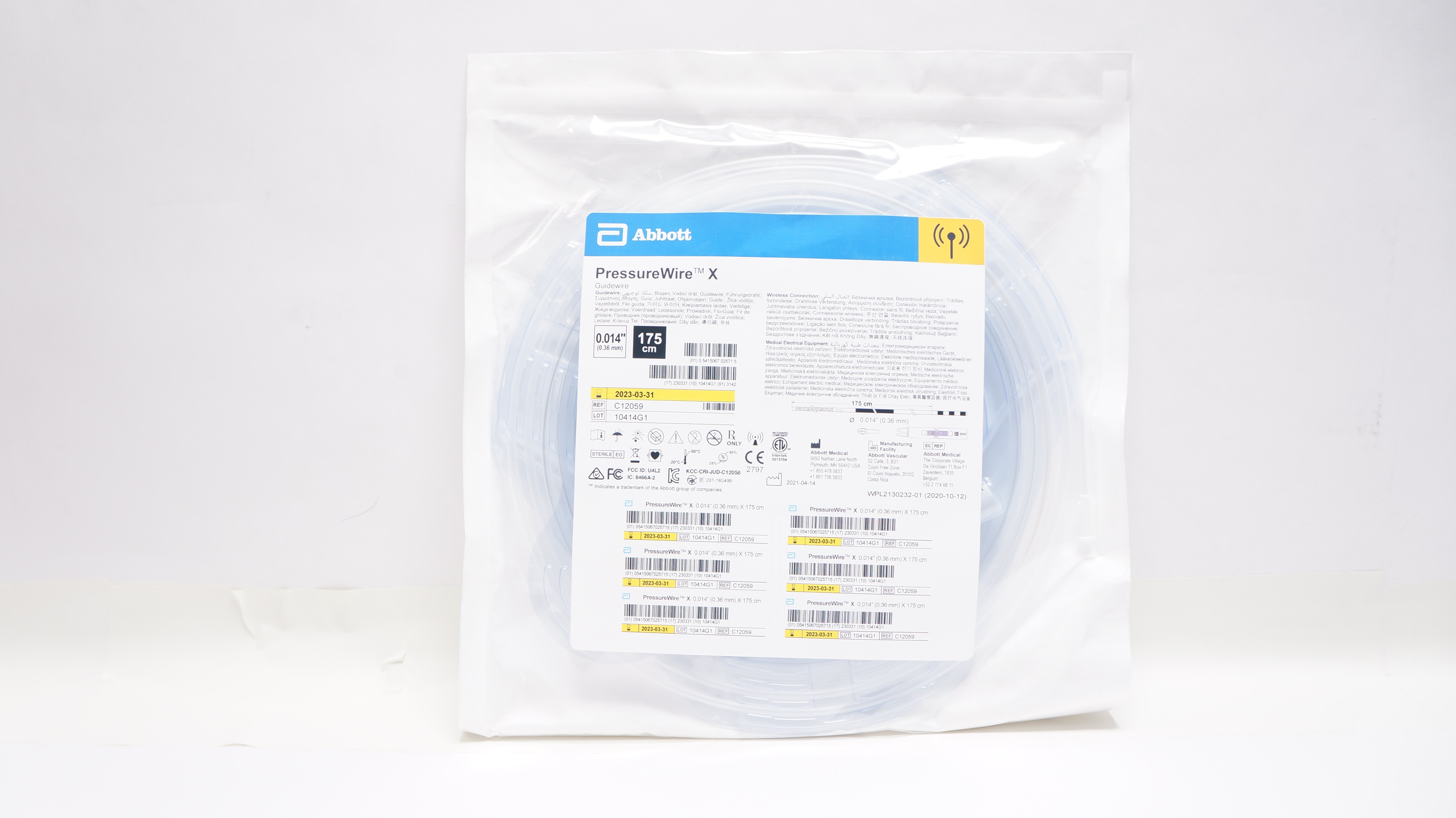 Abbott C12059 PressureWire  X Guidewire 0.014In x 175cm (x)