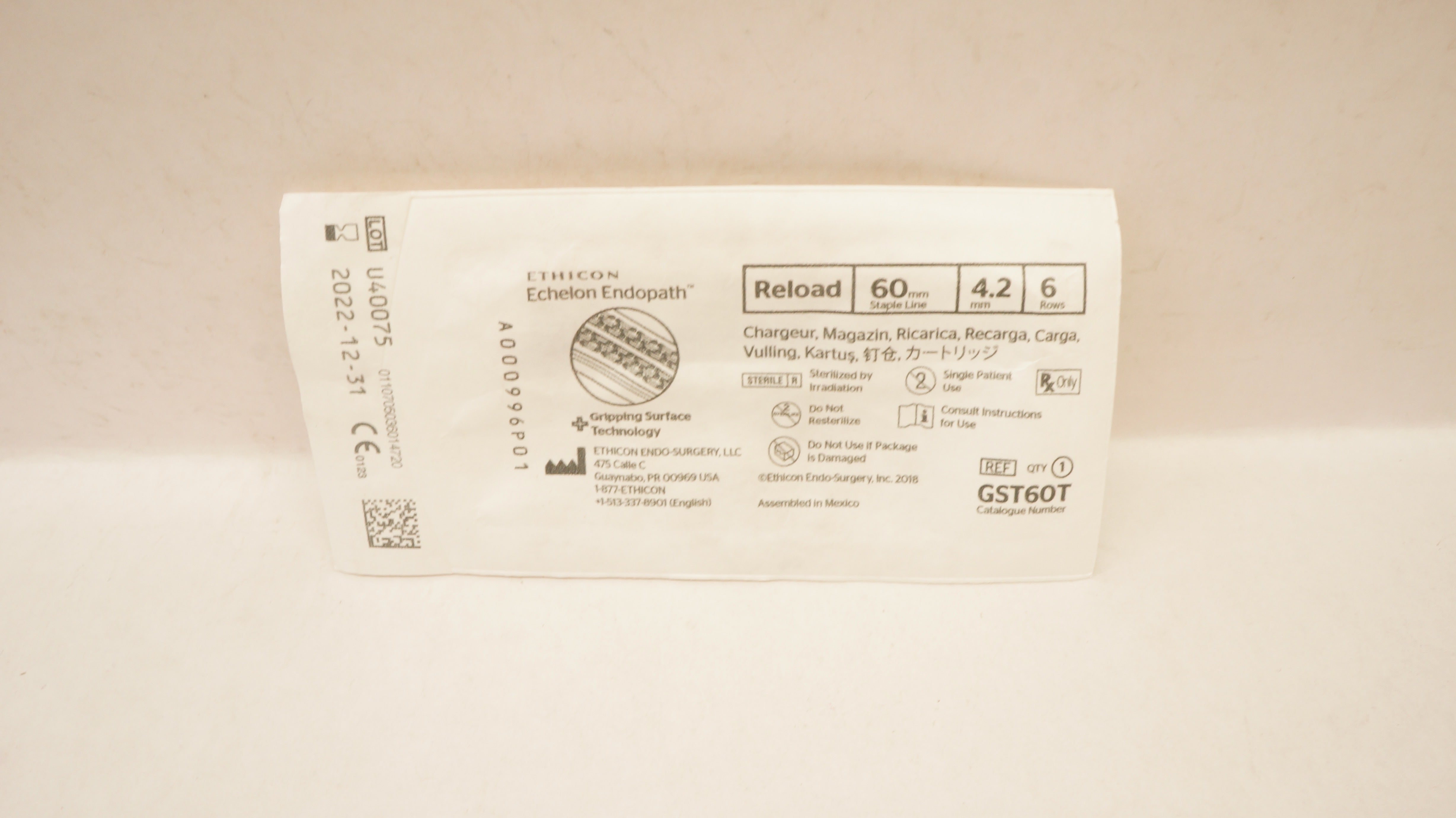 Ethicon GST60T Endopath Echelon Reload, 60mm x 4.2mm, 6 Rows (x)