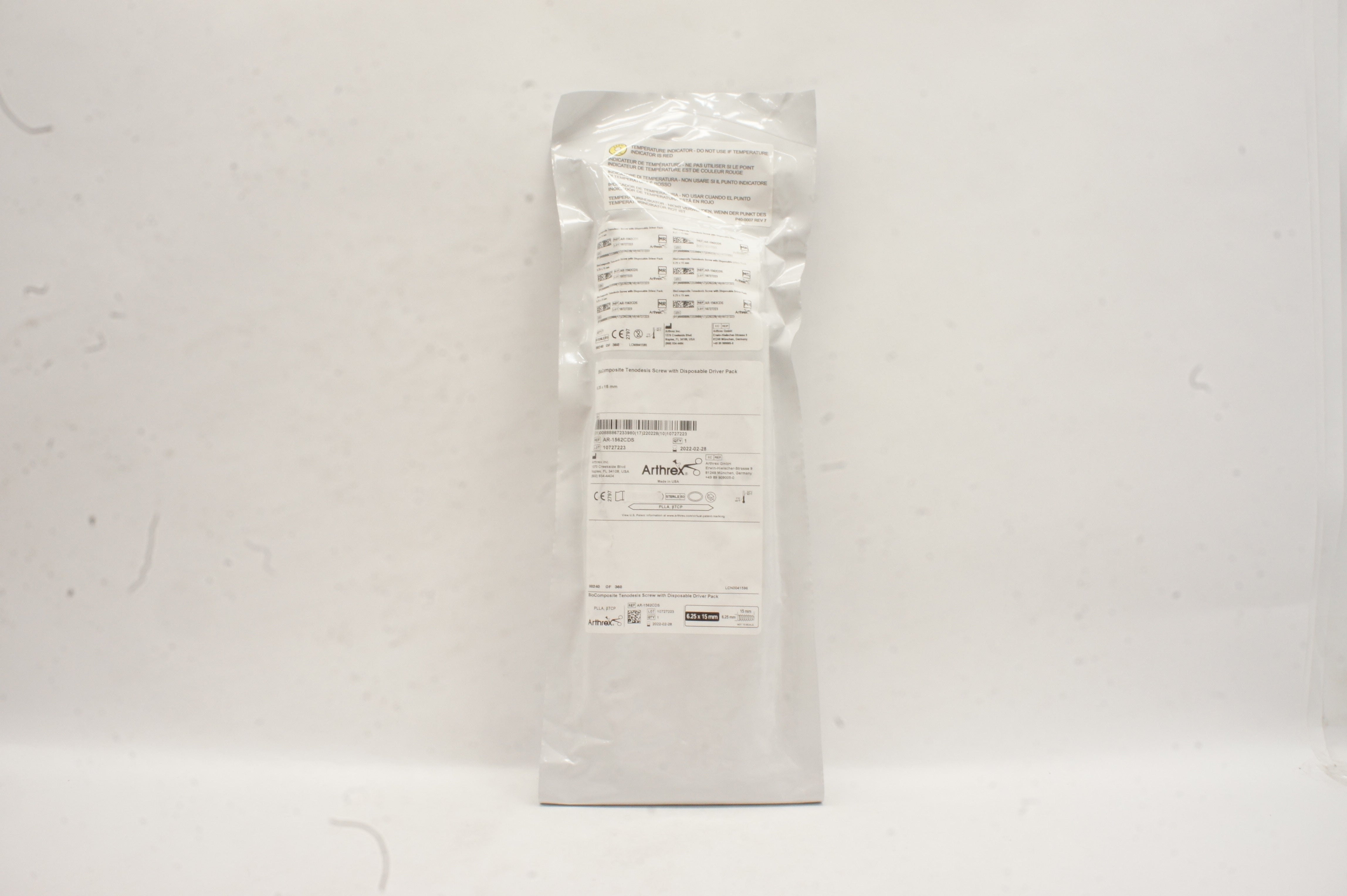 Arthrex AR-1562CDS BioComposite-Tenodesis Screw 6.25 x 15mm