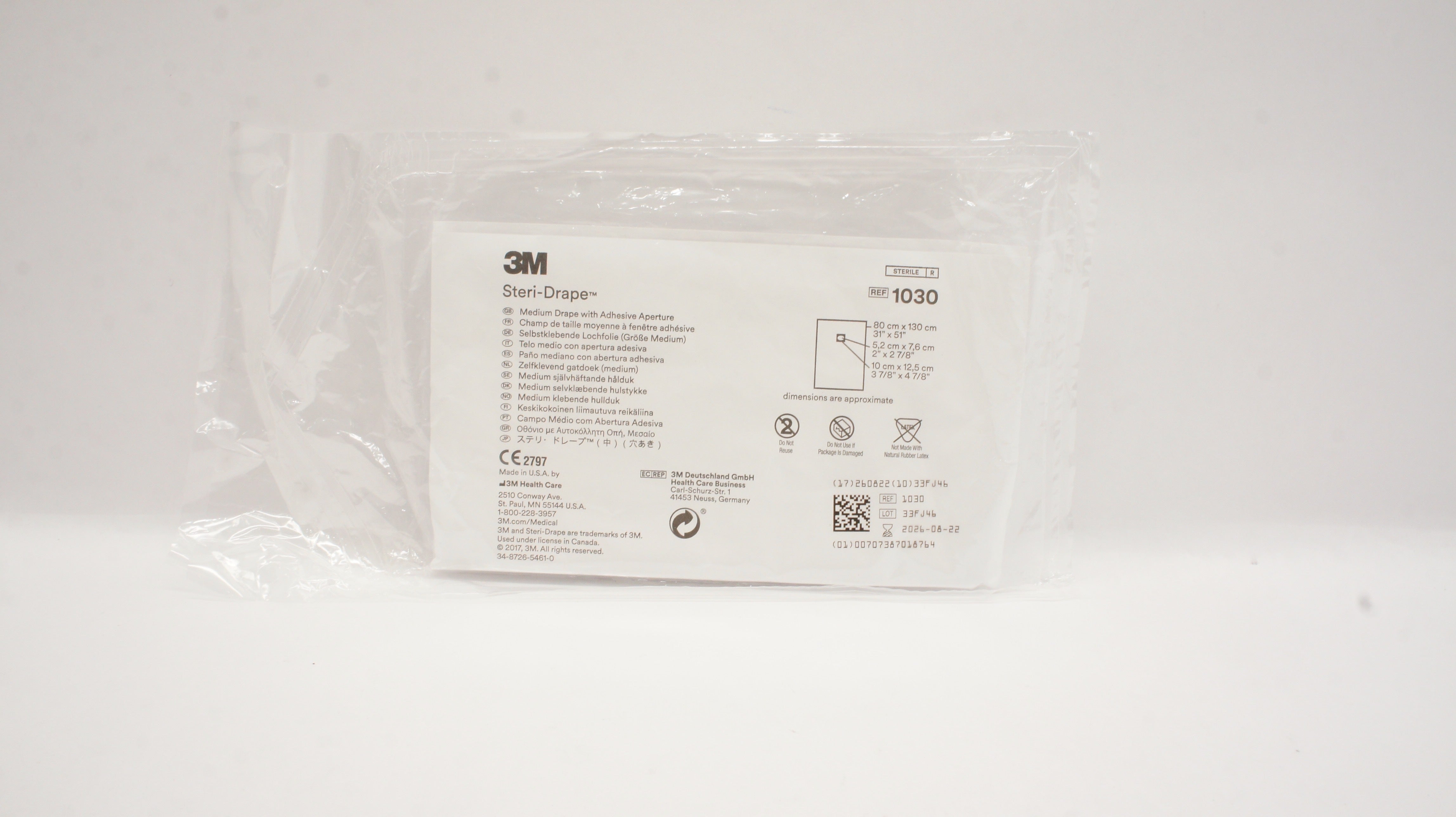 3M 1030 Steri-Drape Medium 31inch x 51inch 2inch x 2-7/8inch