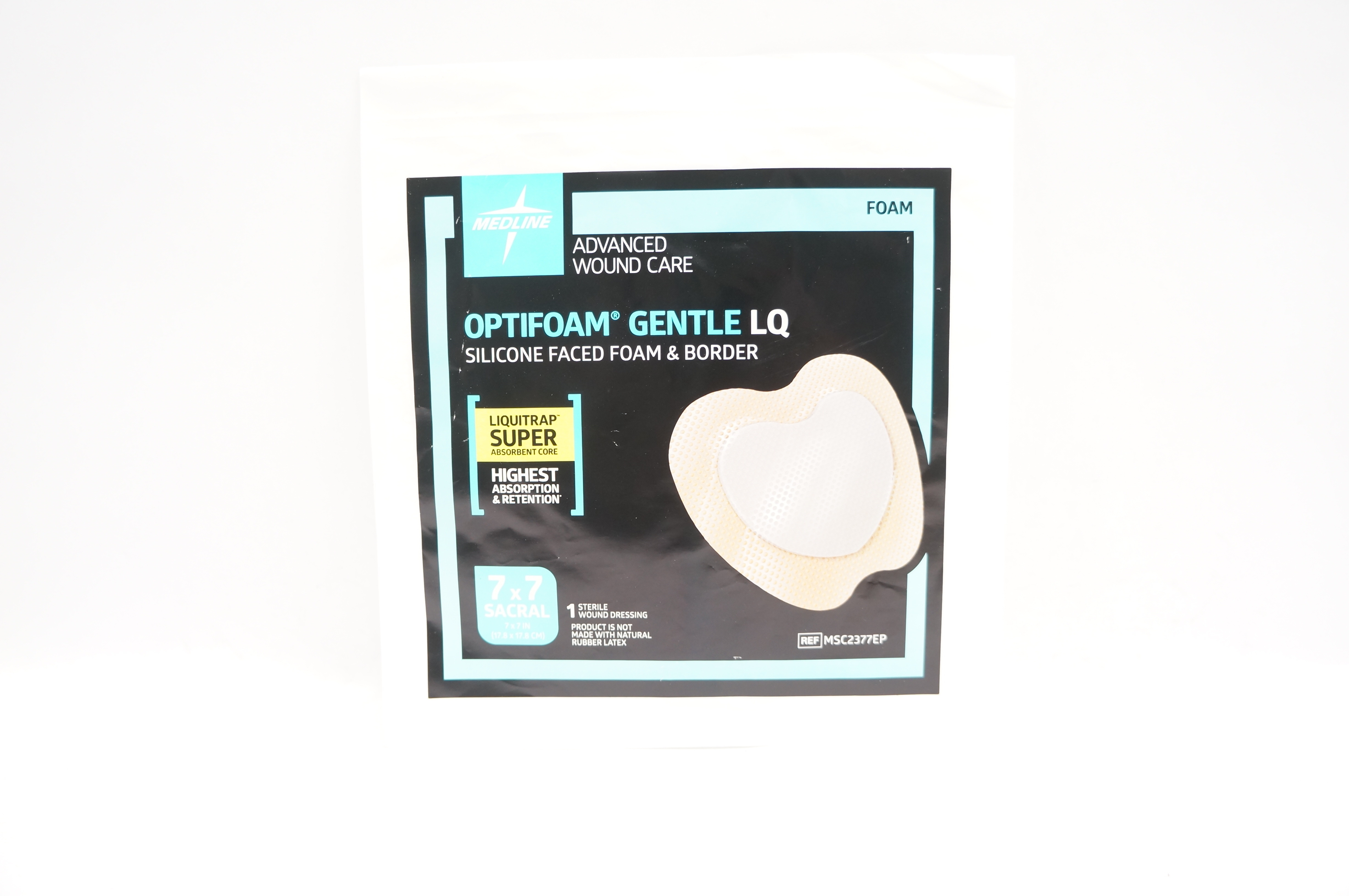 Medline MSC2377EP Optifoam Gentle LQ 7inch x 7inch Wound Dressing (x)