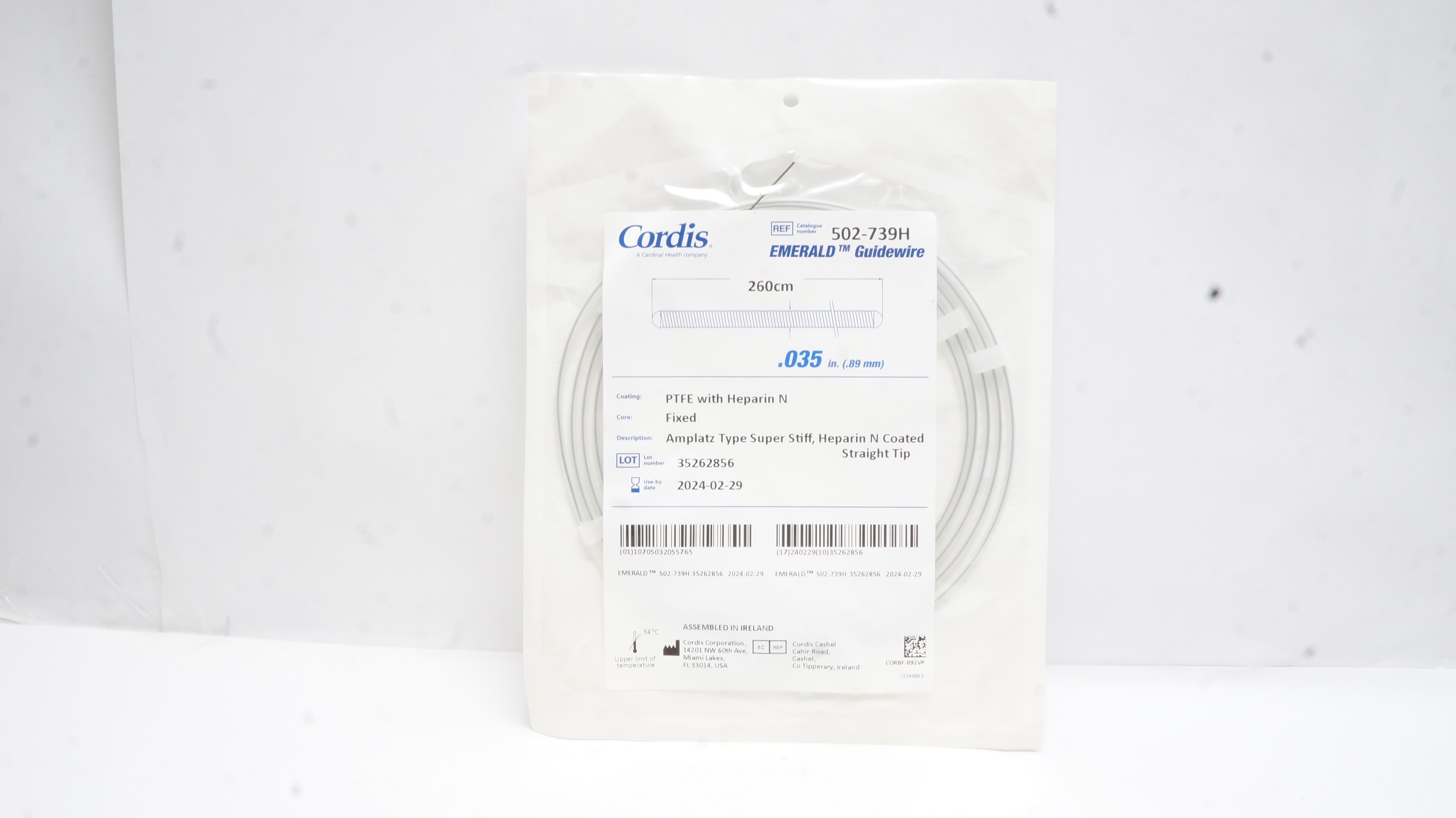 Cordis 502-739H Emerald Guidewire Amplatz Type Super Stiff 260cm x .035inch (x)