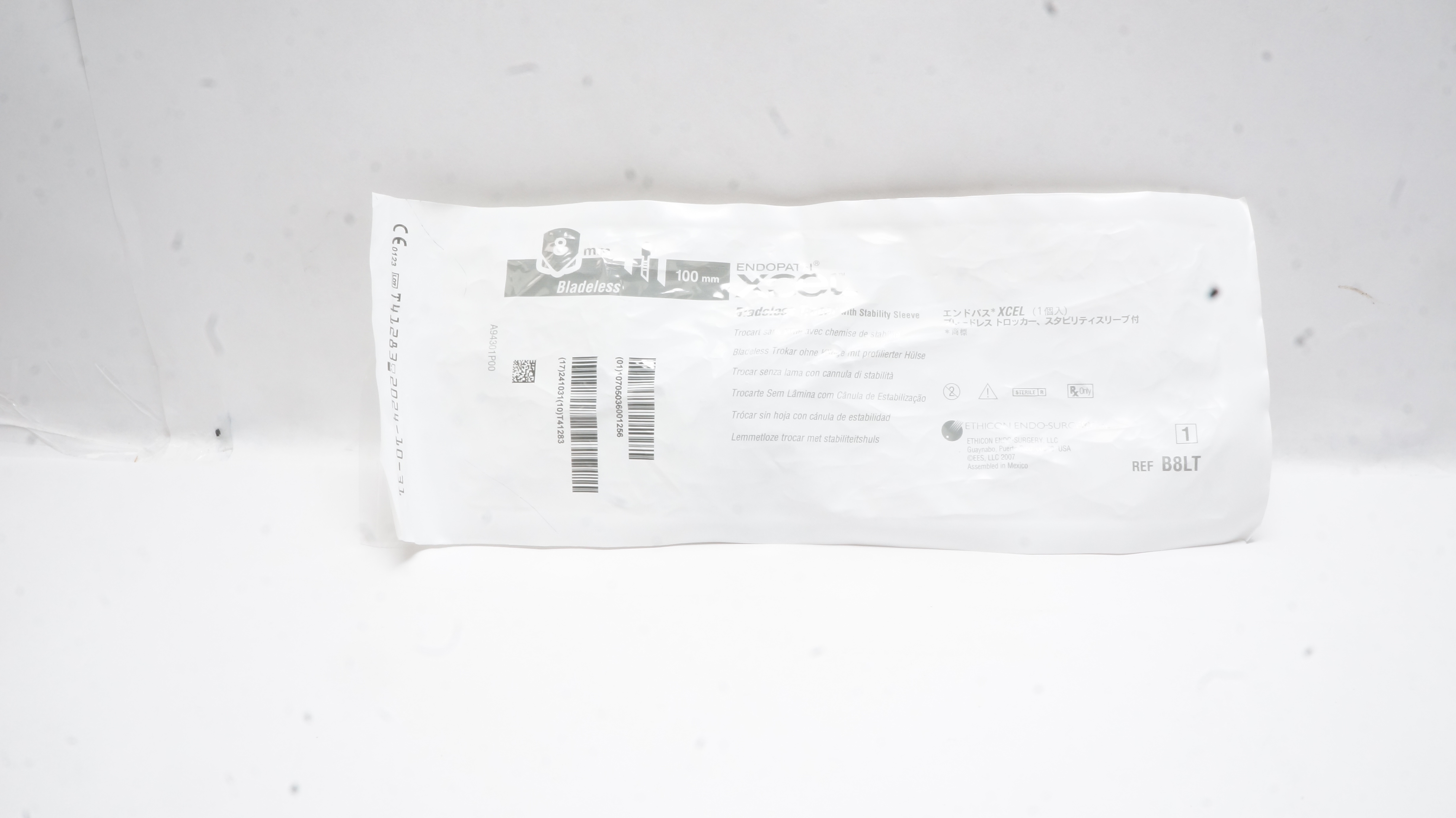 Ethicon B8LT Endopath XCEL Bladeless Trocar w/Stability Sleeve 8mm x 100mm