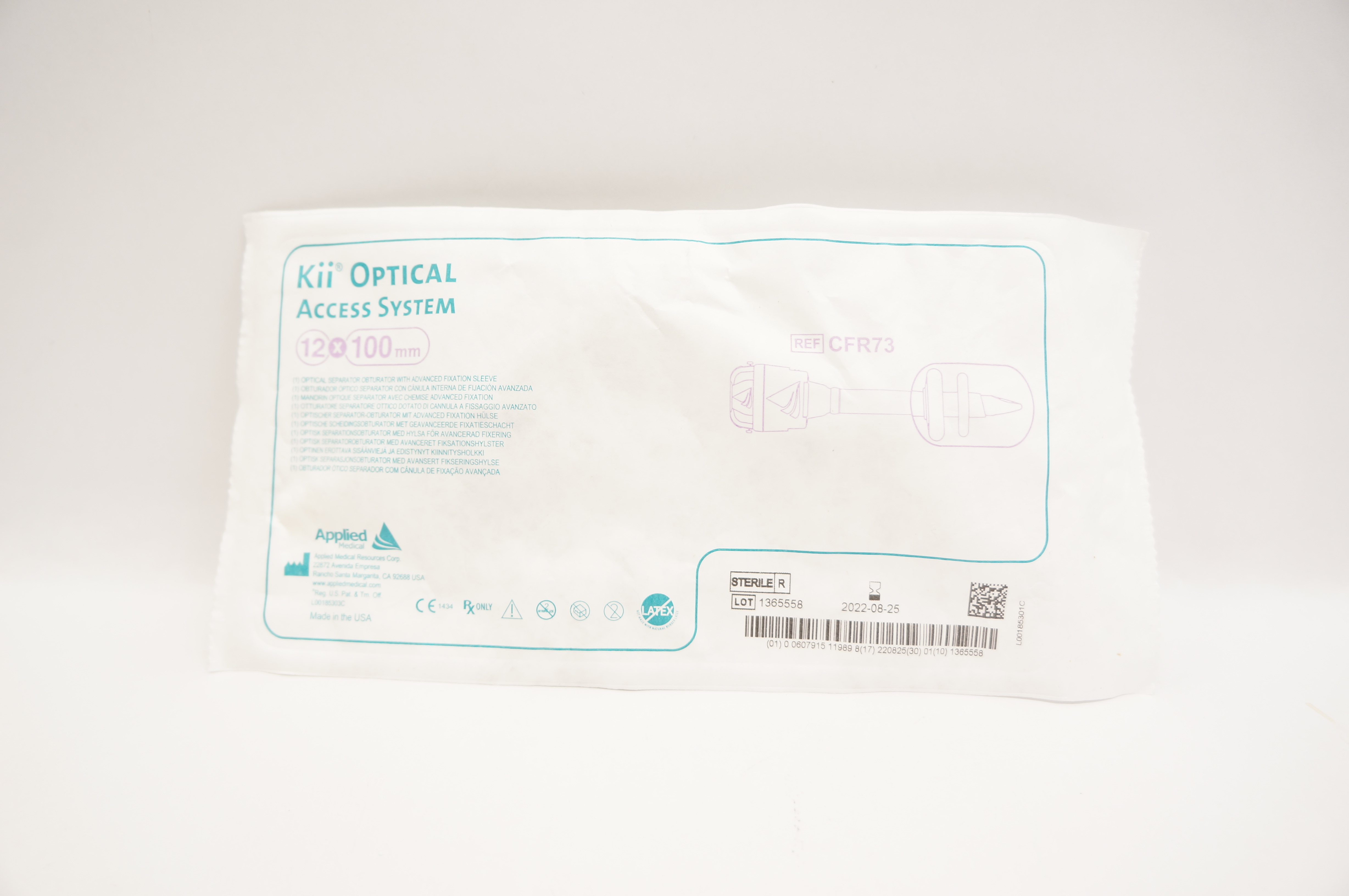 Applied Medical CFR73 Kii Optical Separator Obturator 12mm x 100mm (x)