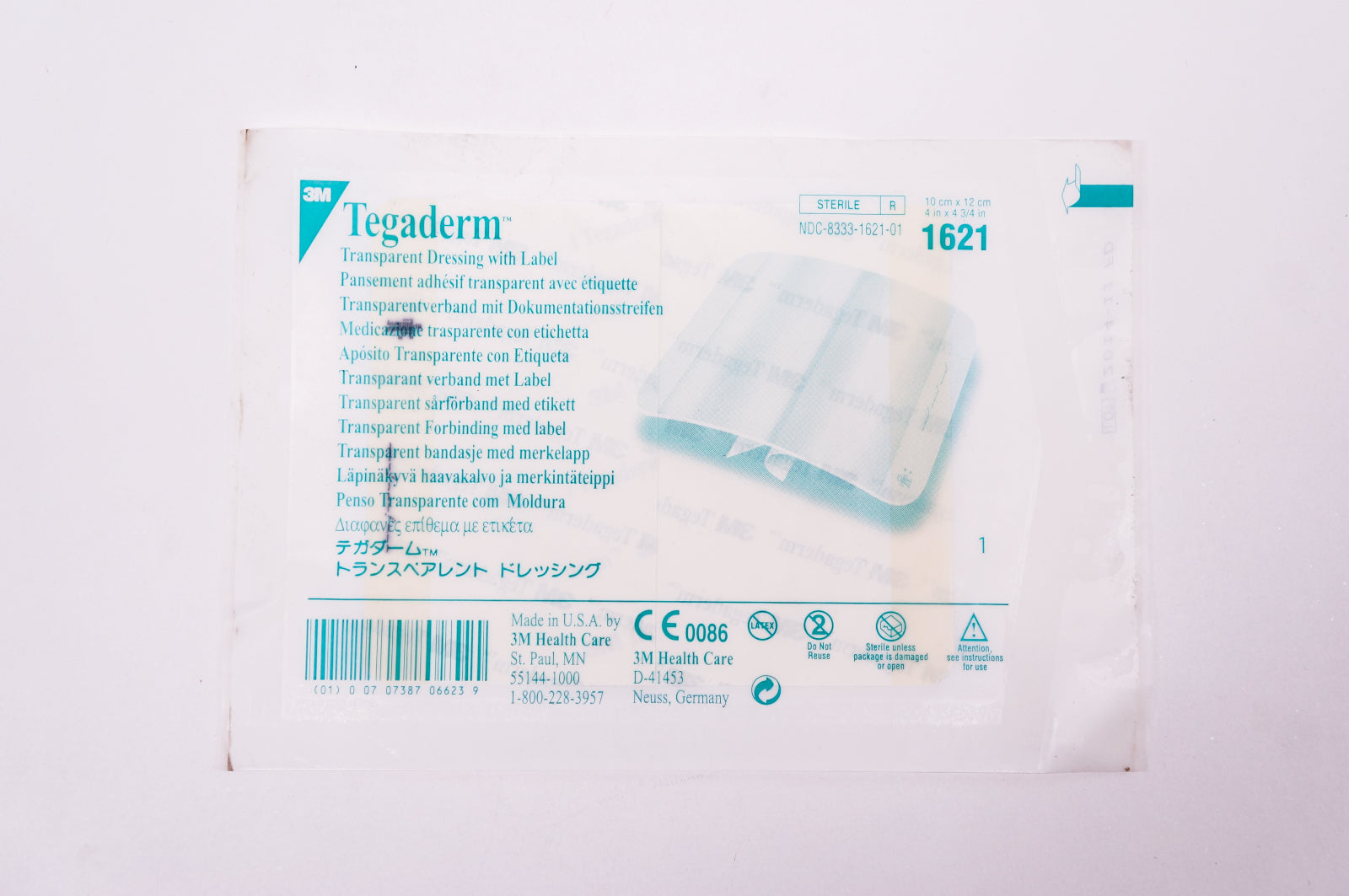 3M 1621 Tegaderm Transparent Dressing with Label 4inch x 4-3/4inch (x)
